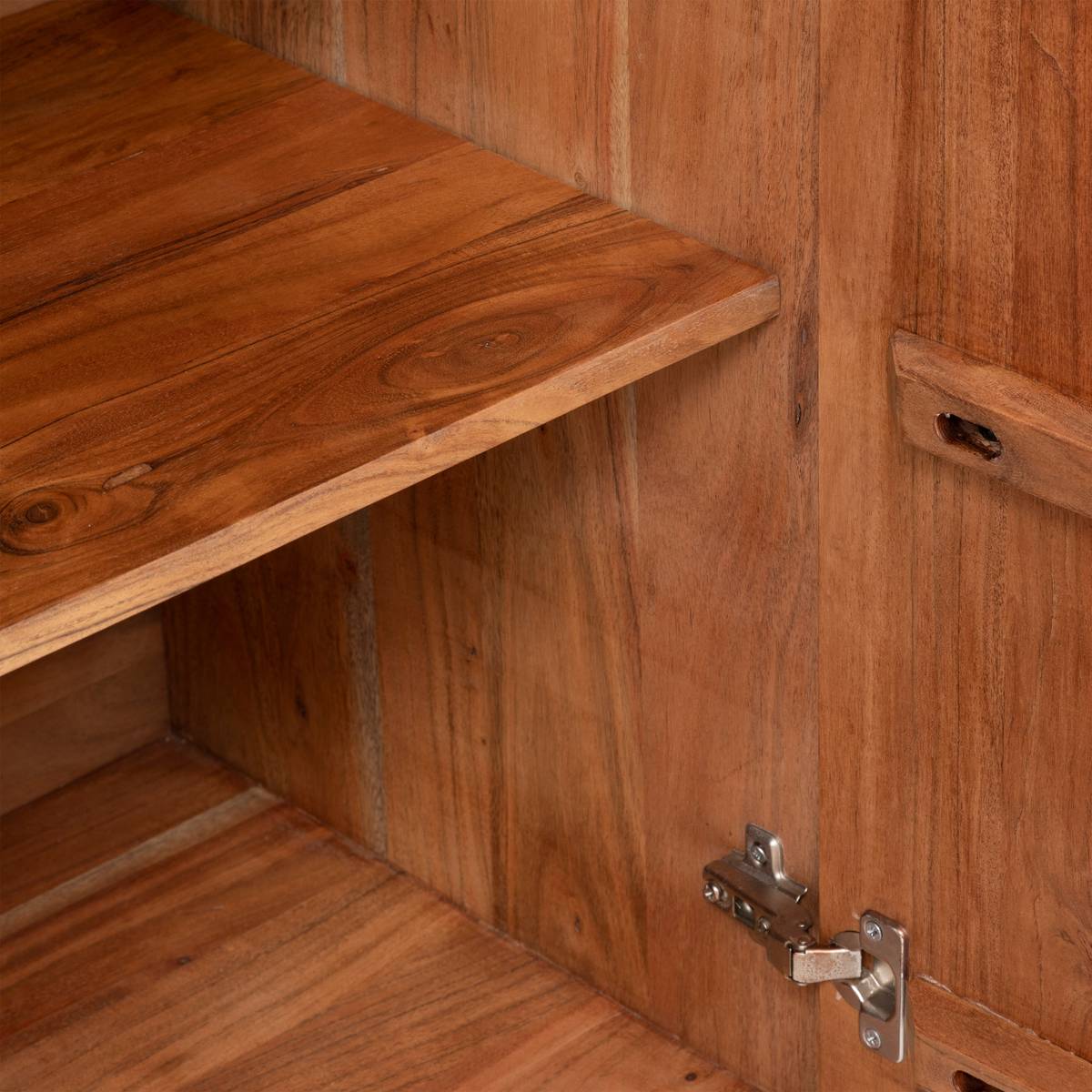 3-door buffet "Nanda" Acacia, Brown, 150x90.5 cm