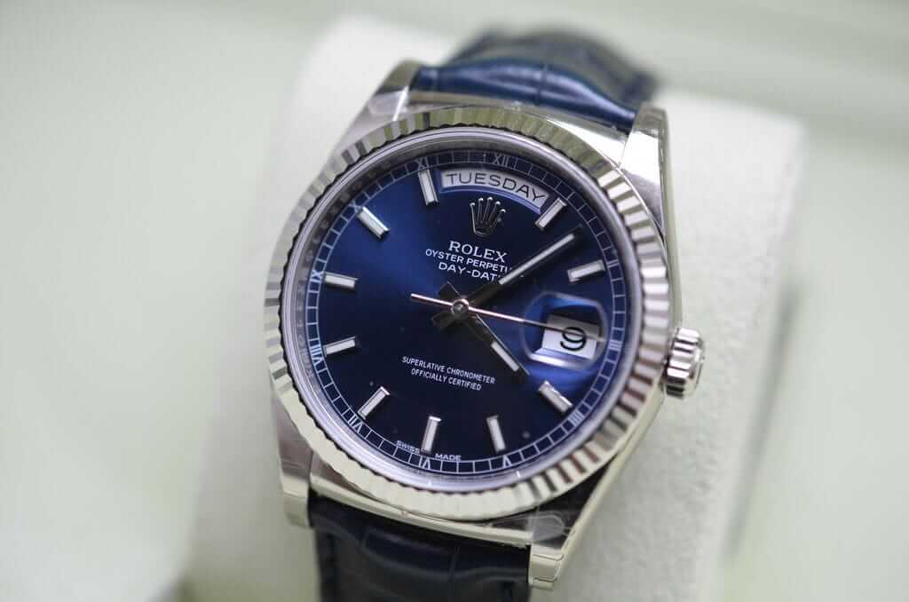 Rolex Day-Date 118139-0004 V5 Stainless Steel Blue Dial Replica - Elite Watch Atelier