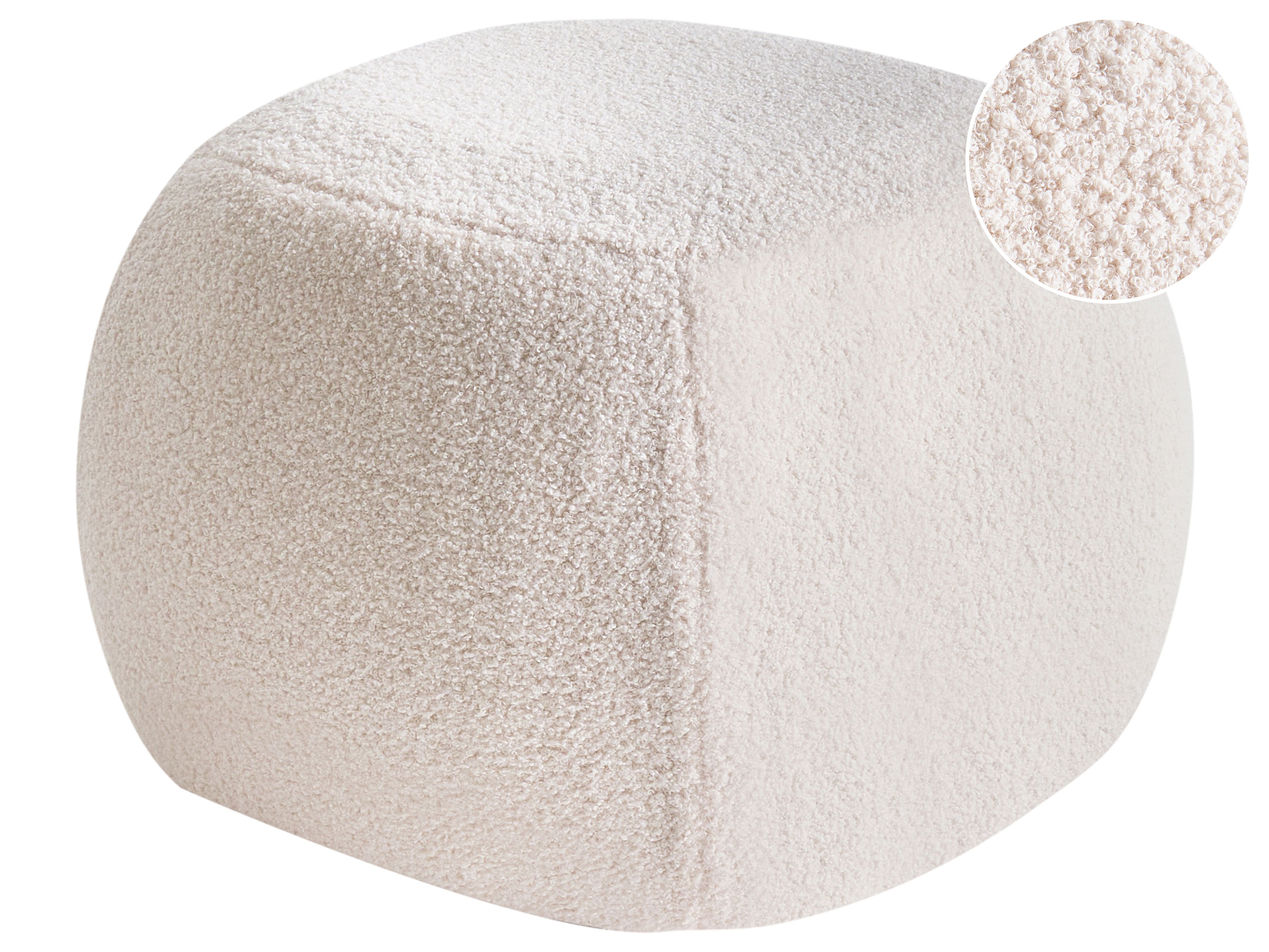 Pouffe BARRON Boucle Off-White