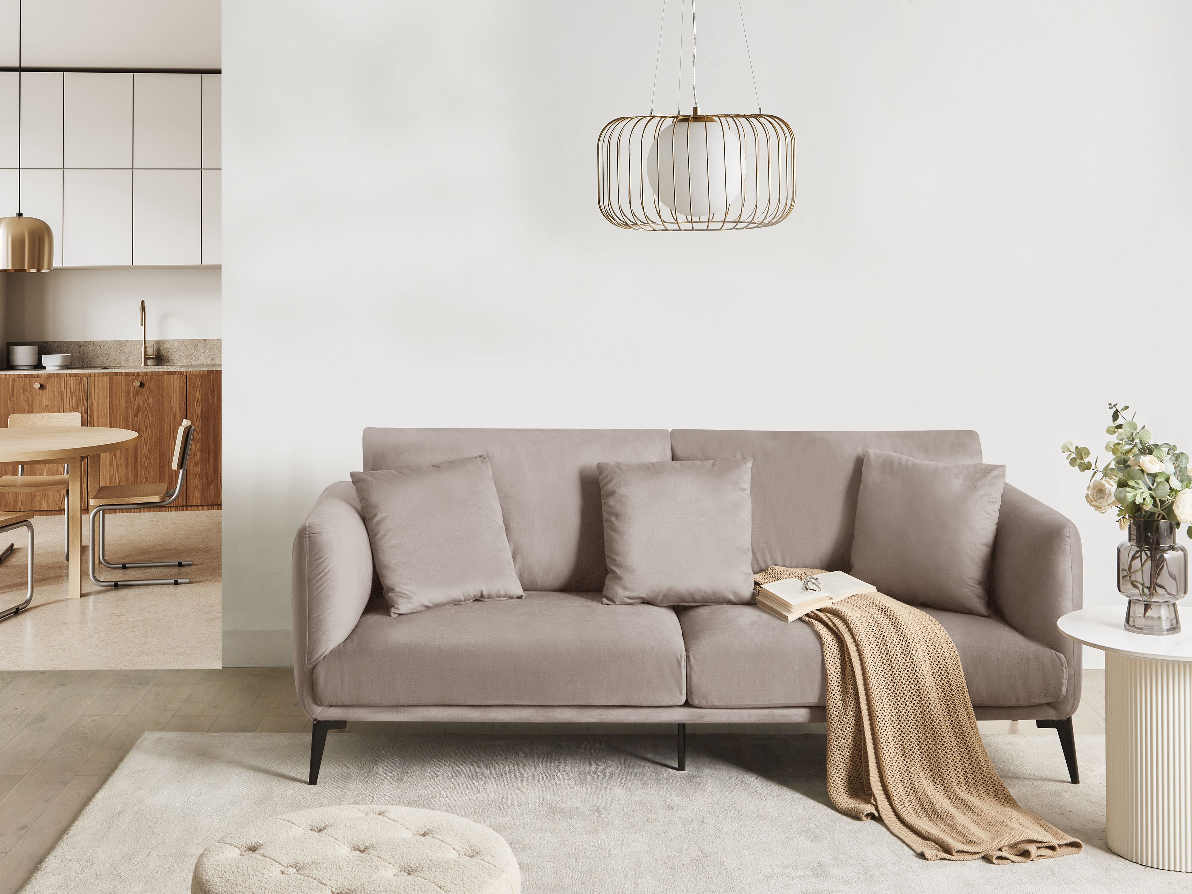 Sofa 3 Seater BODUM Velvet Beige