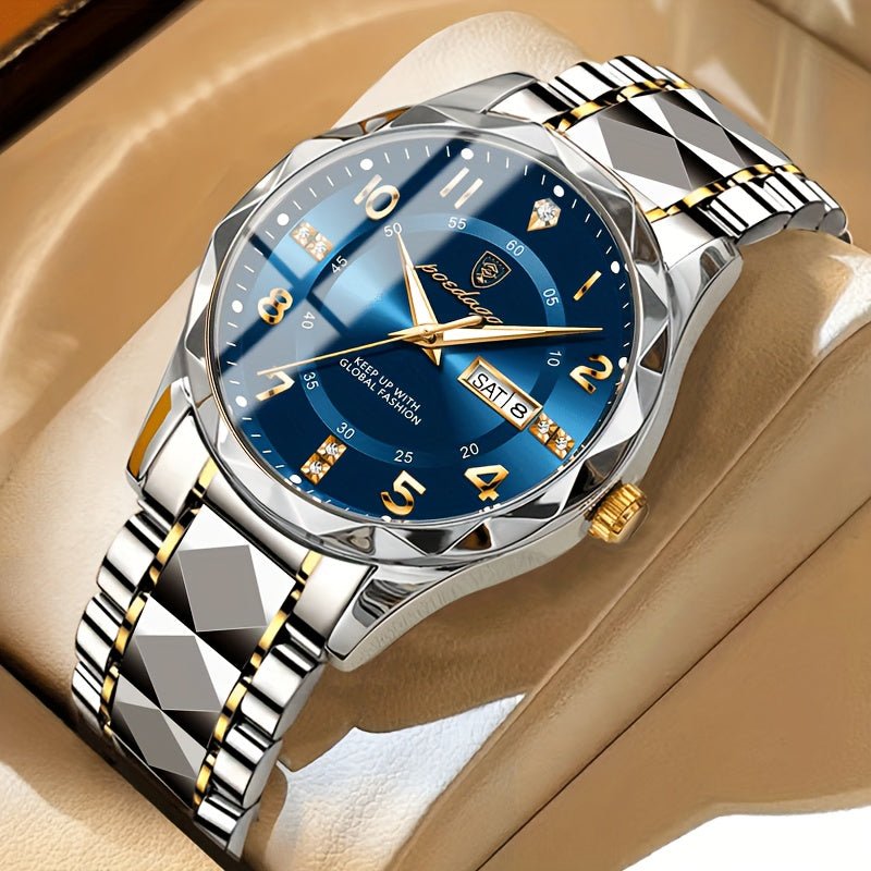 Stijlvol Multifunctioneel Herensporthorloge van Titanium met Waterdichtheid tot 50 Meter en Dubbel Display