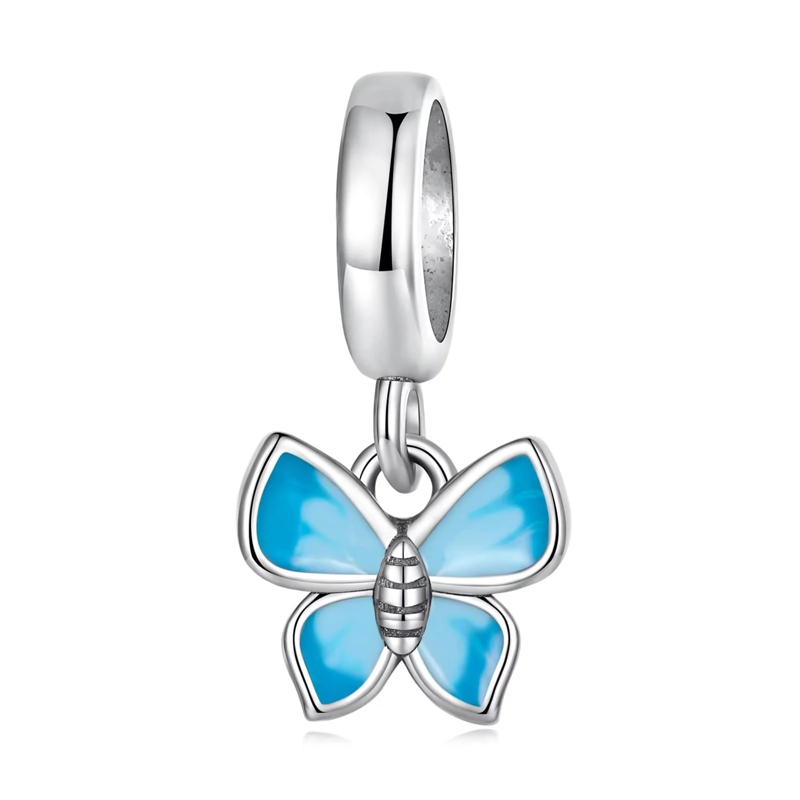 Butterfly Charm for European Bracelets 925 Sterling Silver Charm Cubic Zirconia Bead for Bracelets Pendant Necklaces Birthday Gift for Girls Women