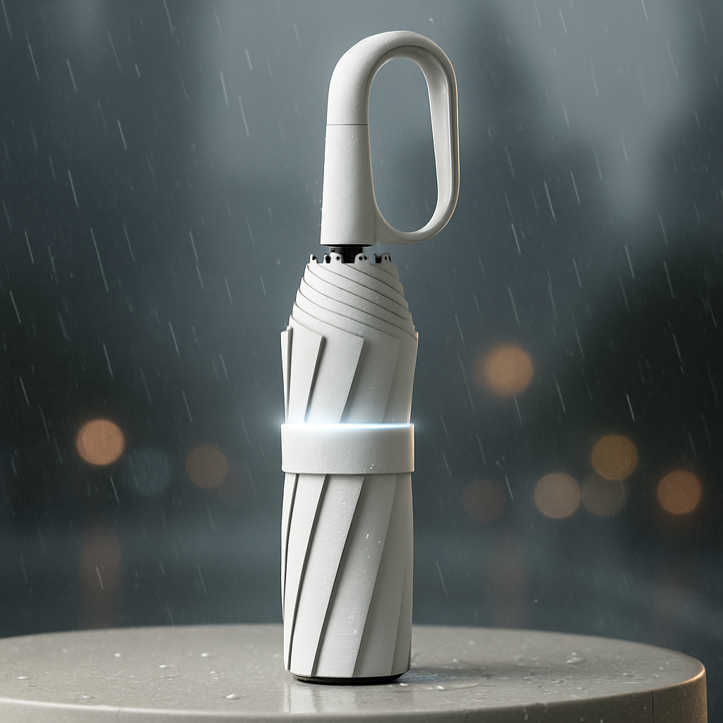 Compacte Waterdichte Reisparaplu met Windbestendig Ontwerp en Reflecterend Materiaal – Ideaal voor Alle Weersomstandigheden