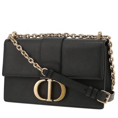 Dior 30 Montaigne shoulder bag in black grained leather1:1High-quality replica