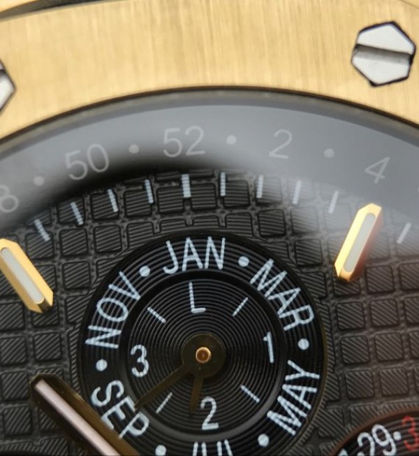 Replica Audemars Piguet JF Royal Oak 41mm 26574 YG Black Dial Leather Strap A5134 - Top club