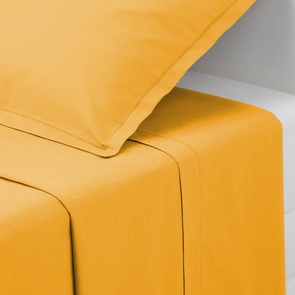 Cotton sheet Mustard yellow, 180x290 cm