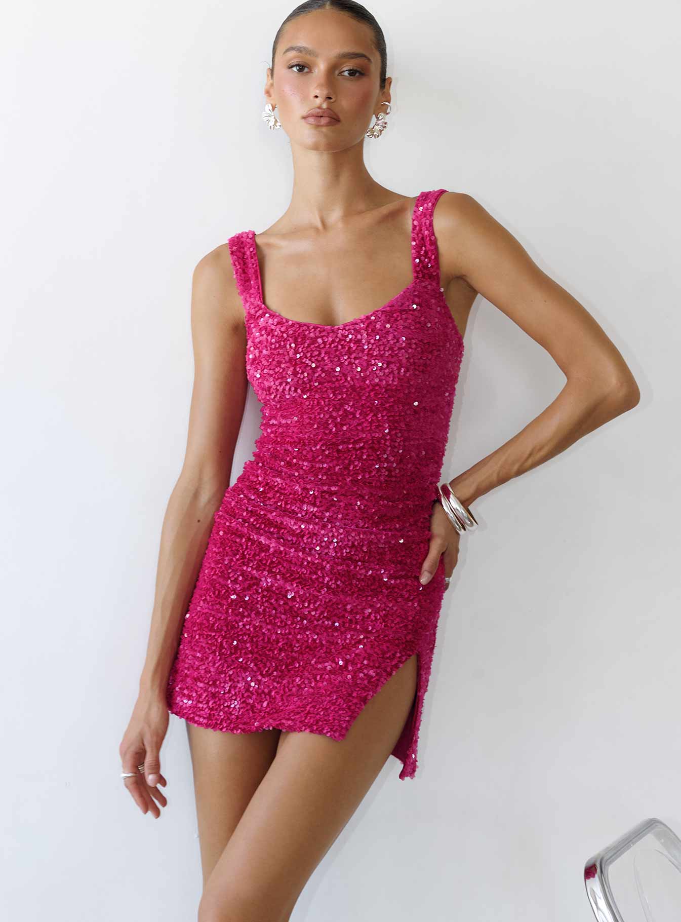 Princess Polly Centerfold Sequin Mini Dress Pink