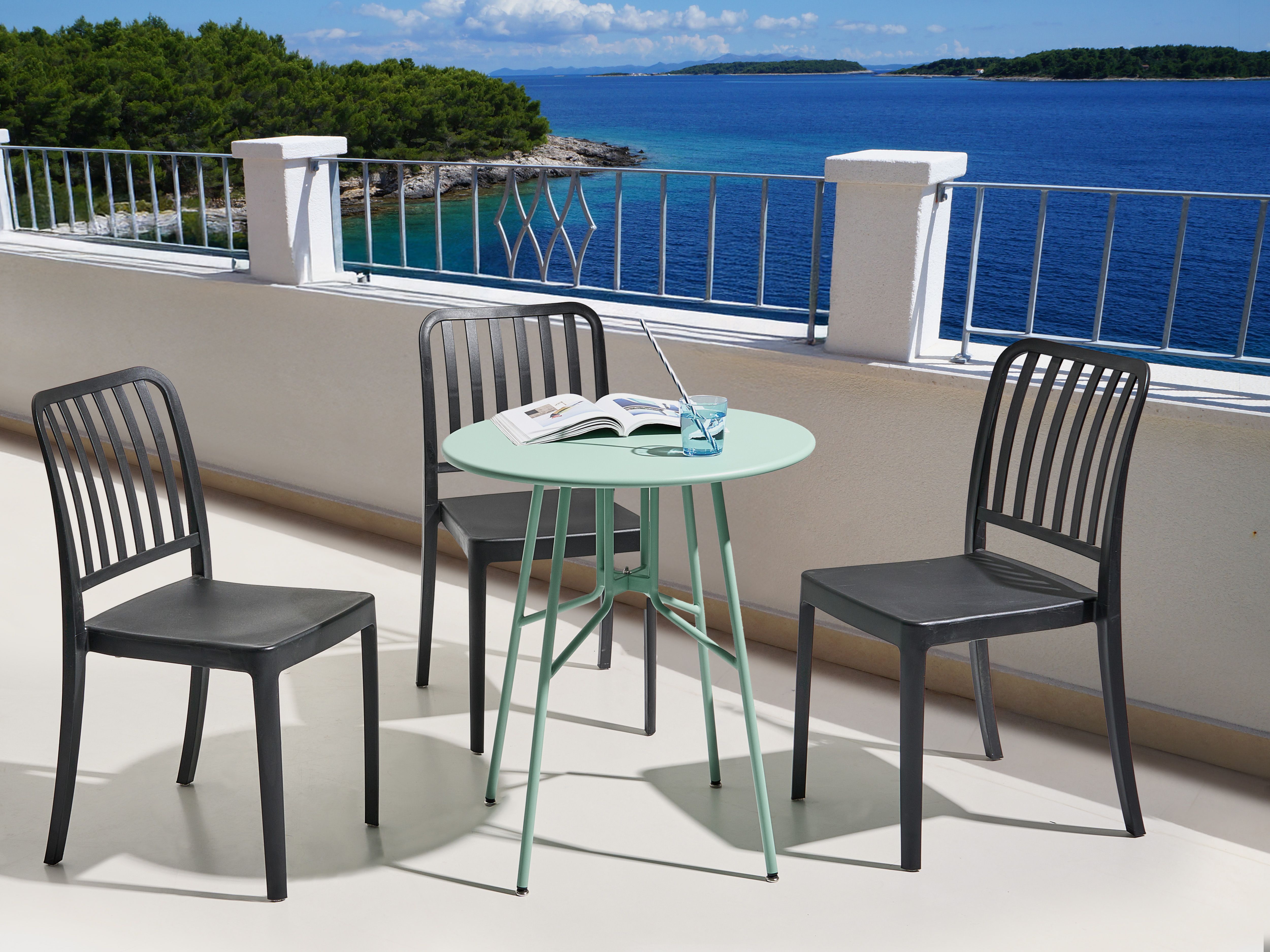 Bistro Table TALTAL 64 cm 64 cm Metal Light Green