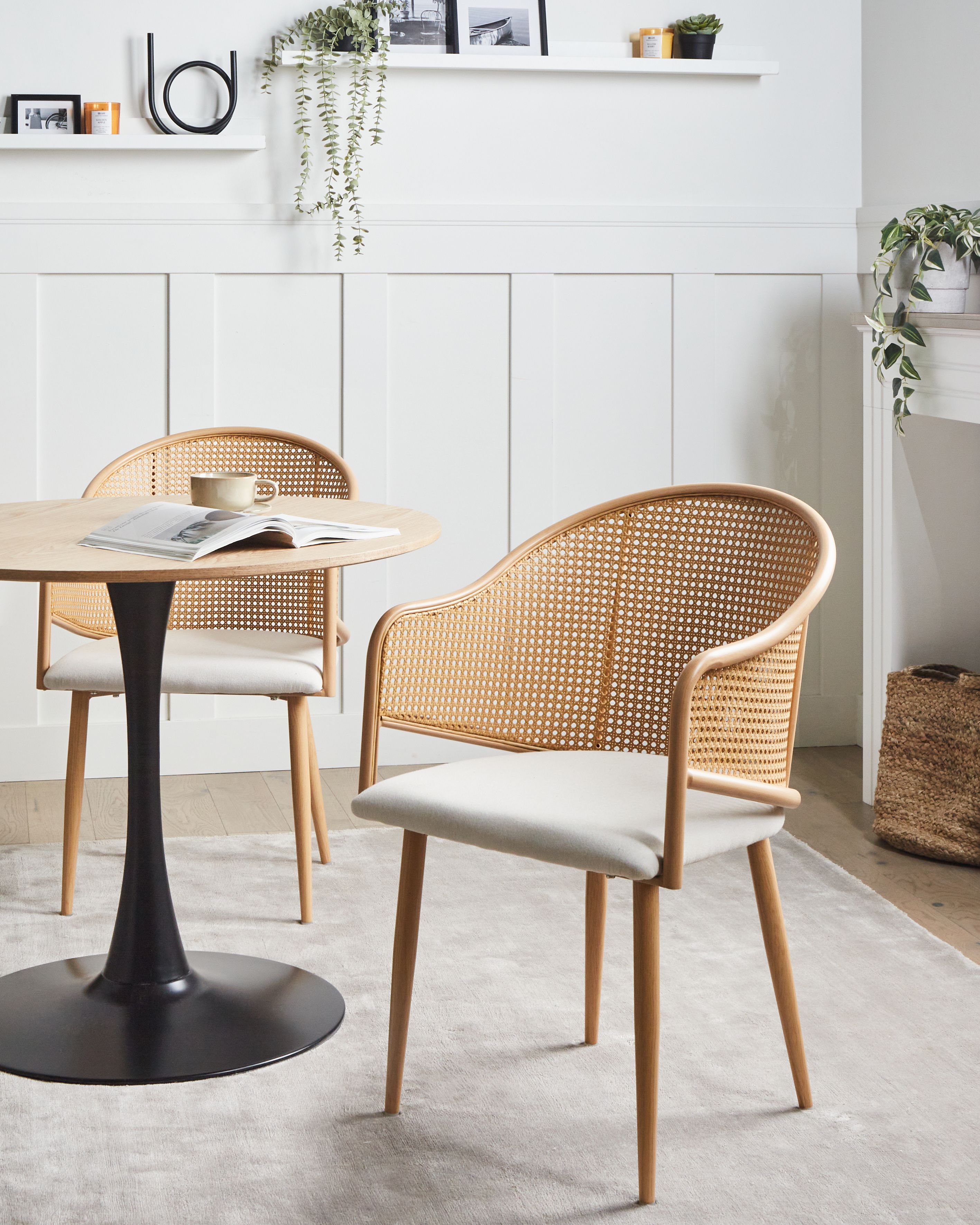 Set of 2 Dining Chairs WEIMAR Metal Light Brown