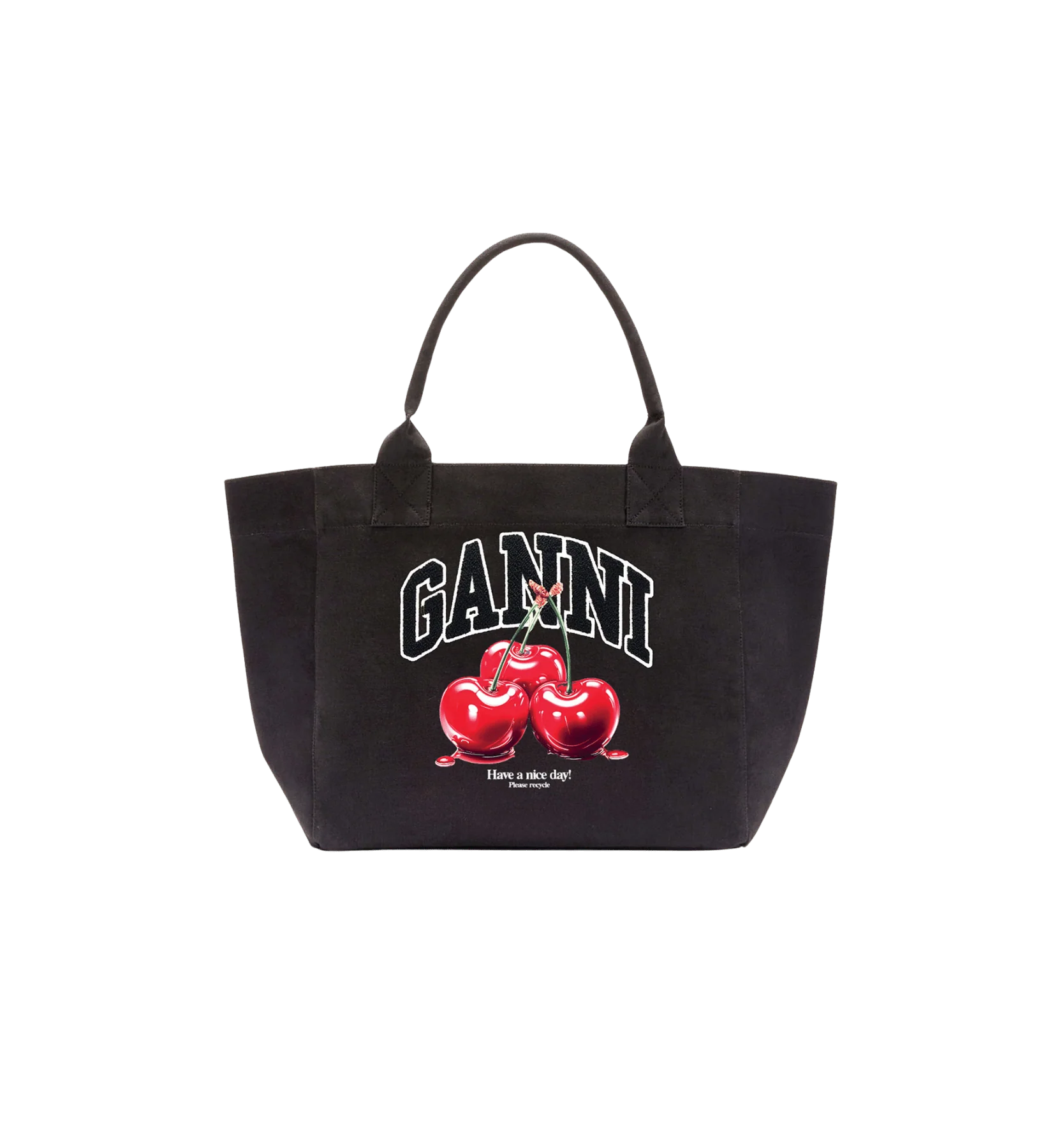 GANNI Medium Trapeze Cherry printed Shopper