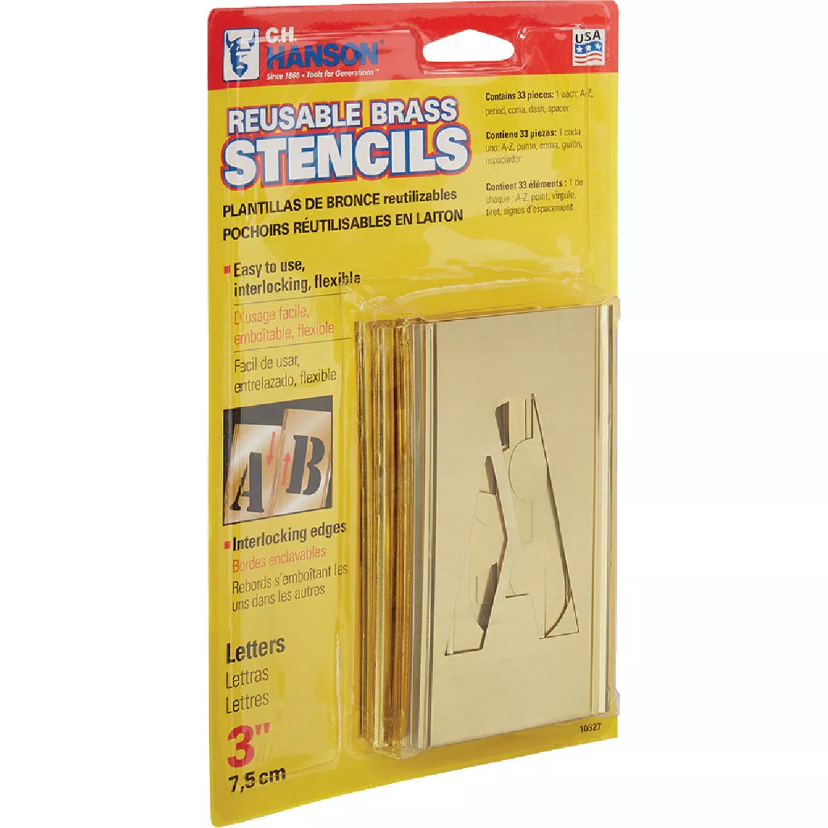 C.H. Hanson 3 In. Letter Stencil Set (32 Piece)
