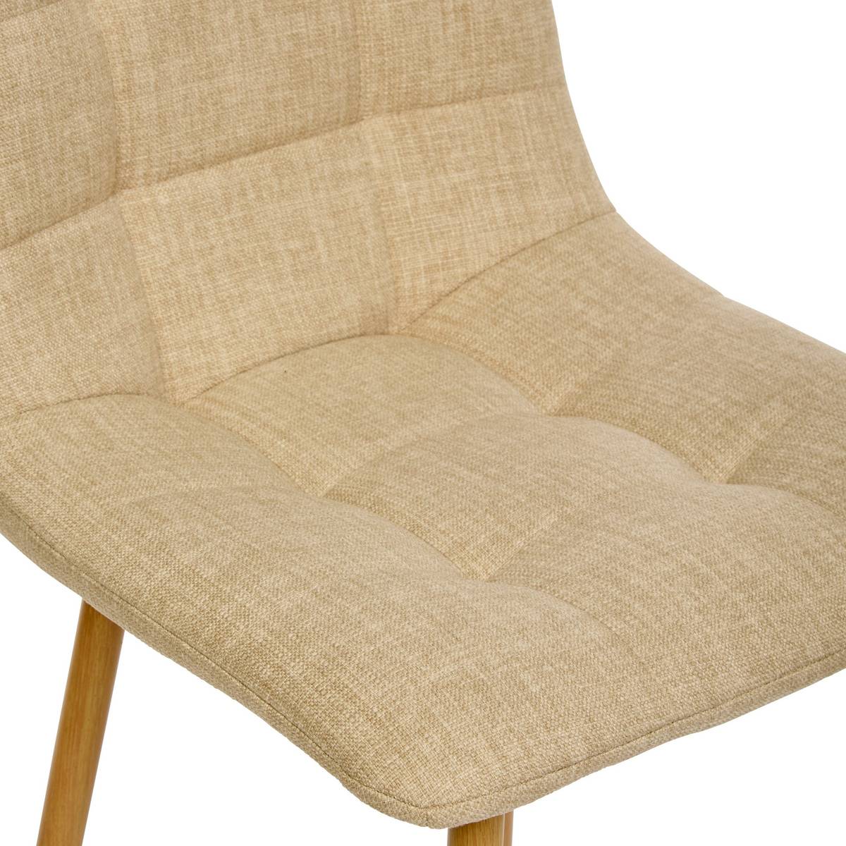 Set of 2 bar stools "Sirac" Beige linen, H.104.5 cm