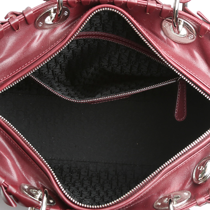 Dior Lady Dior large model handbag in burgundy leather cannage1:1High-quality replica