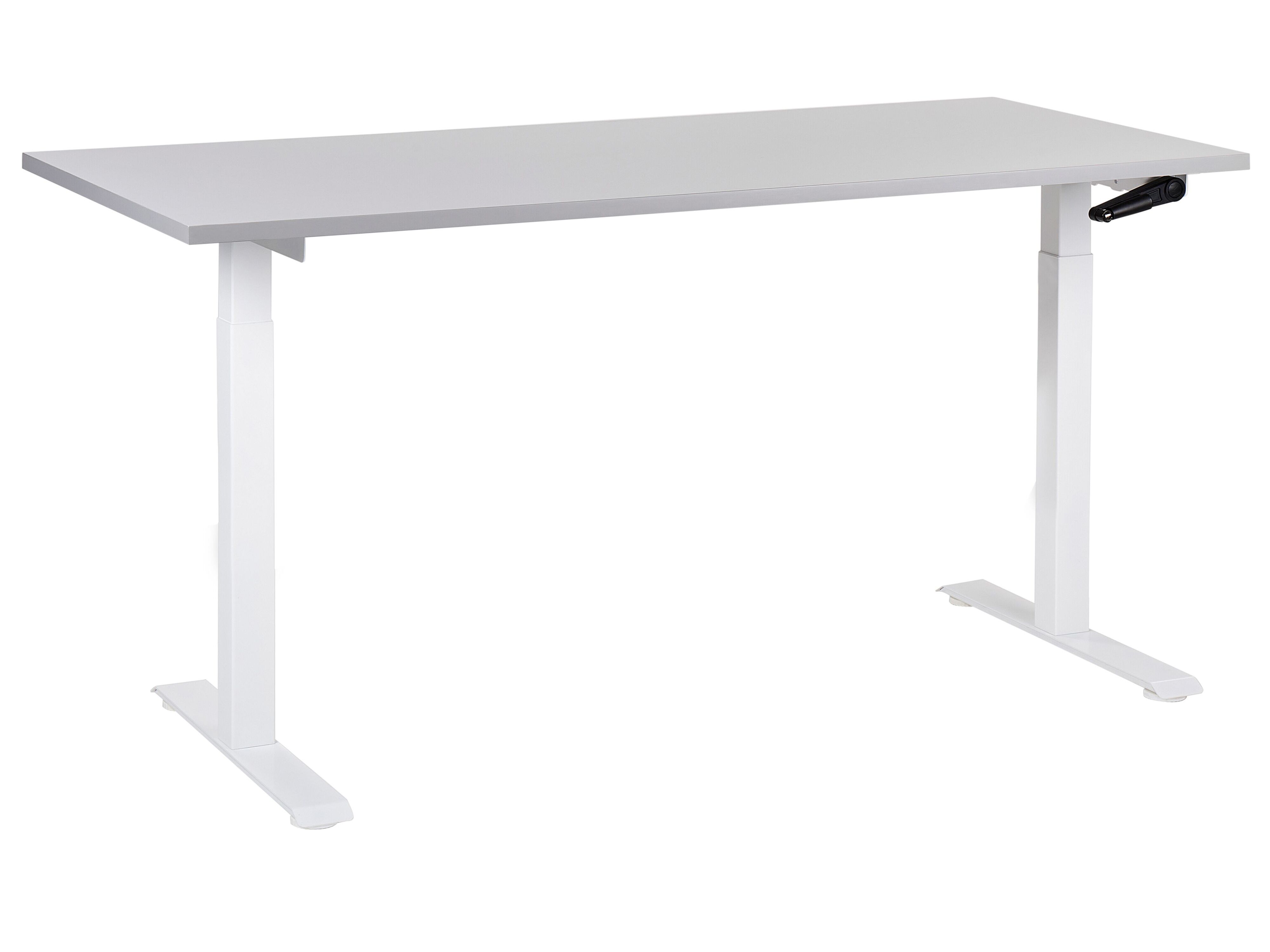 Manual Adjustable Standing Desk DESTINES Grey/ White 160 cm 72 cm