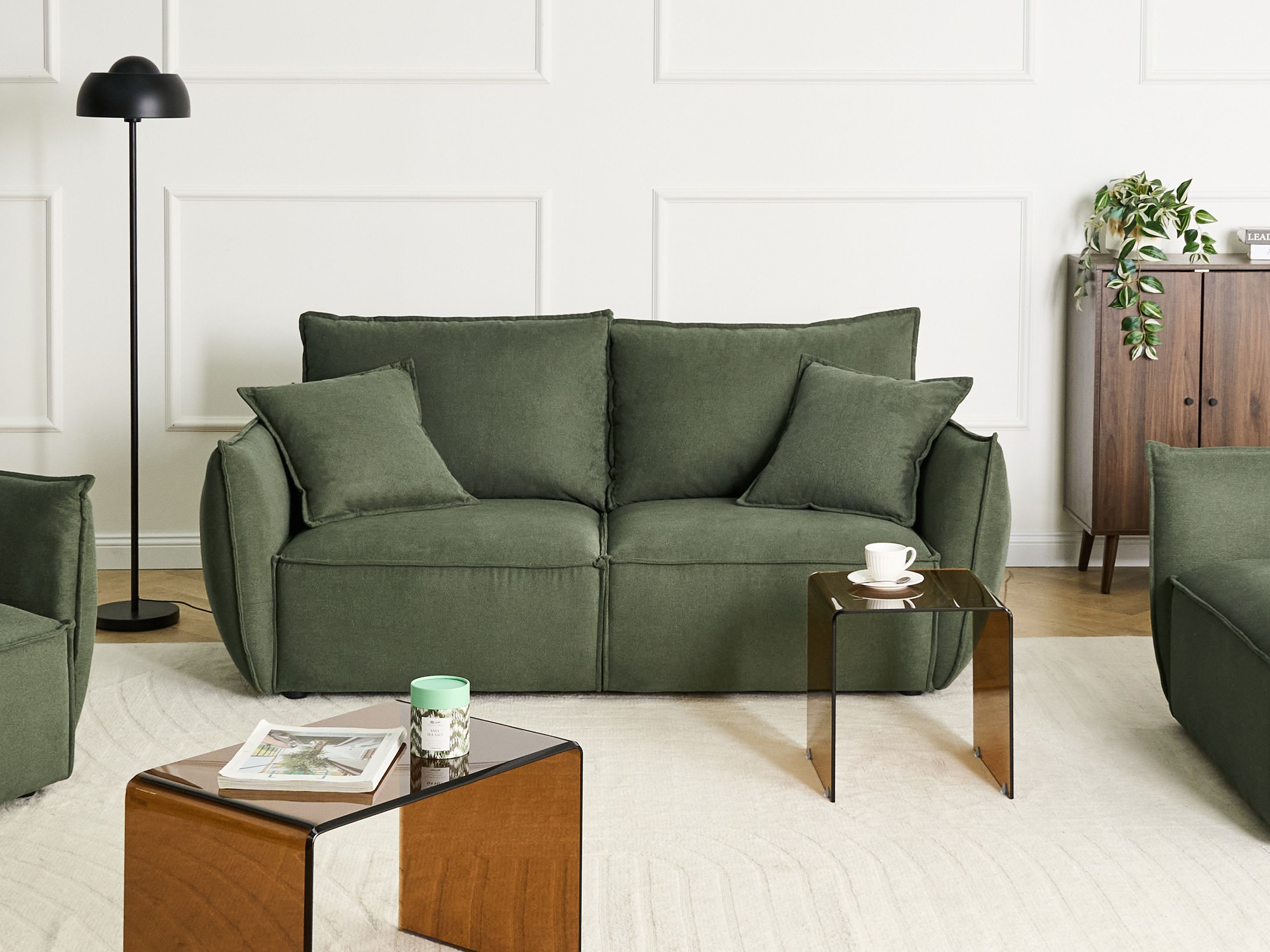 Sofa 3 Seater KUNES Fabric Green