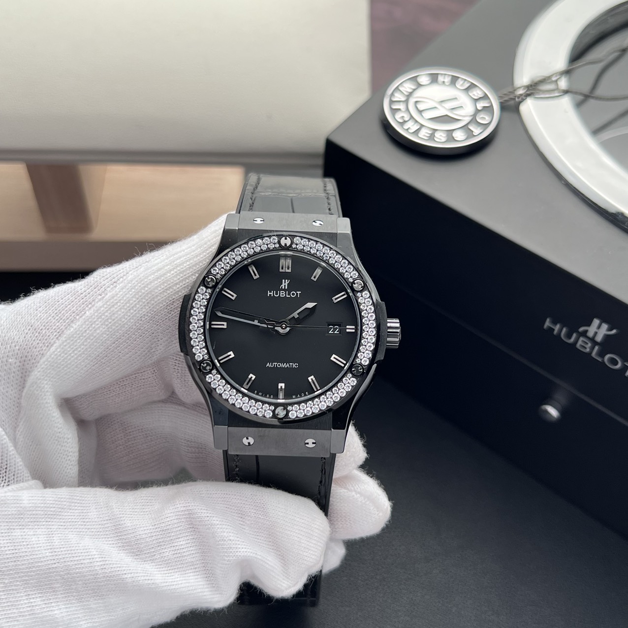 Hublot Classic Fusion Ceramic Diamond Bezel Replica High Quality JJZ 42mm - Top club
