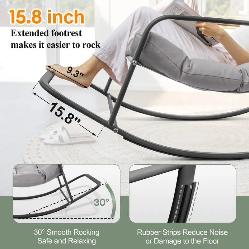 Oversized Outdoor Rocking Lounge Chair With Water-Resistant Cushions, 450 lbs Capacity - Image 19 Oversized Outdoor Rocking Lounge Chair With Water-Resistant Cushions, 450 lbs Capacity - Image 19