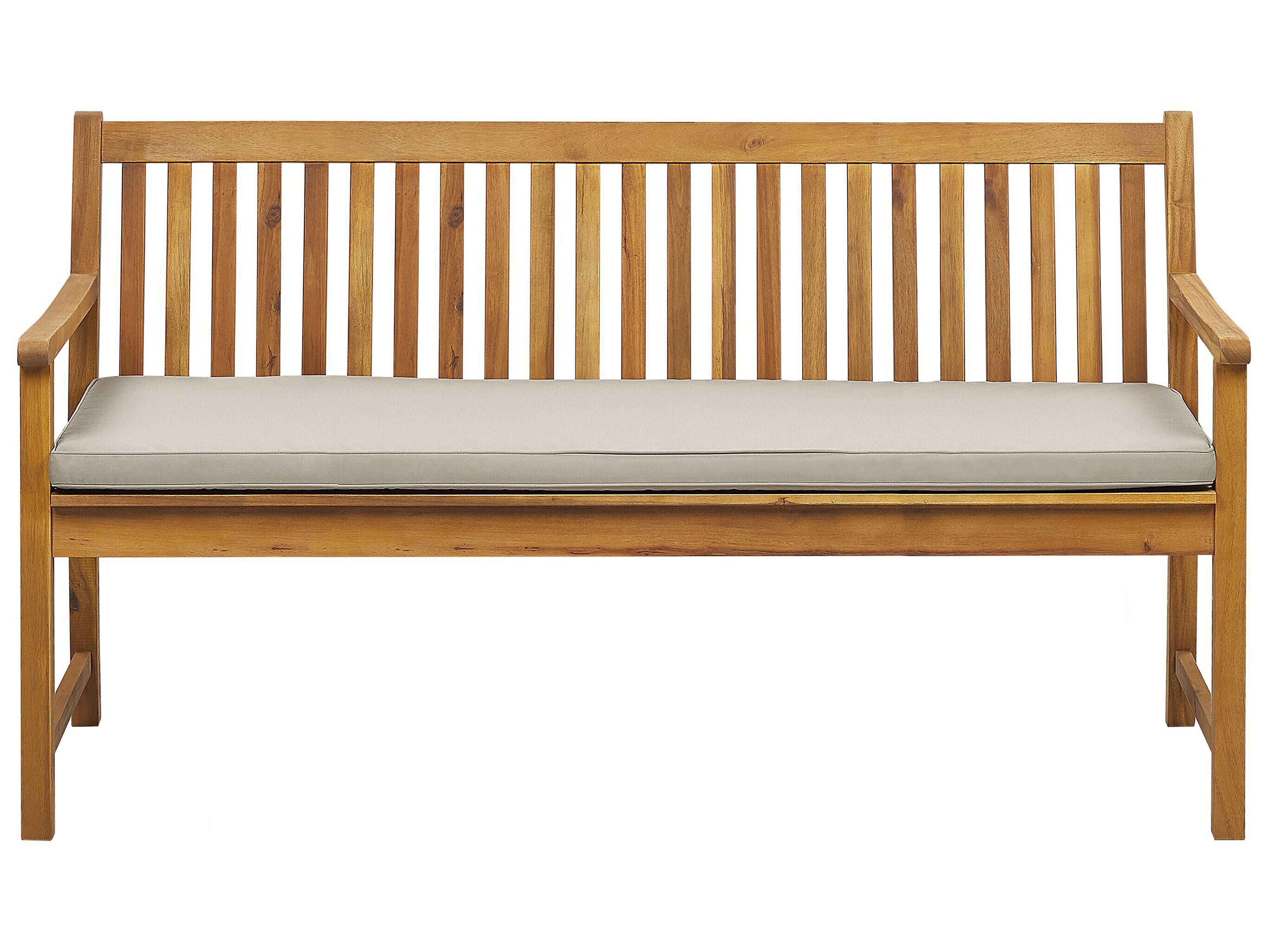 Garden Bench with Cushion VIVARA 160 cm Certified Acacia Wood Beige