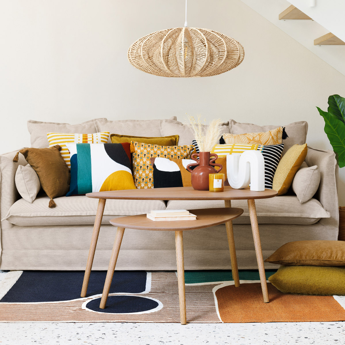 Sofa bed "Odilon" 3 seats, Beige