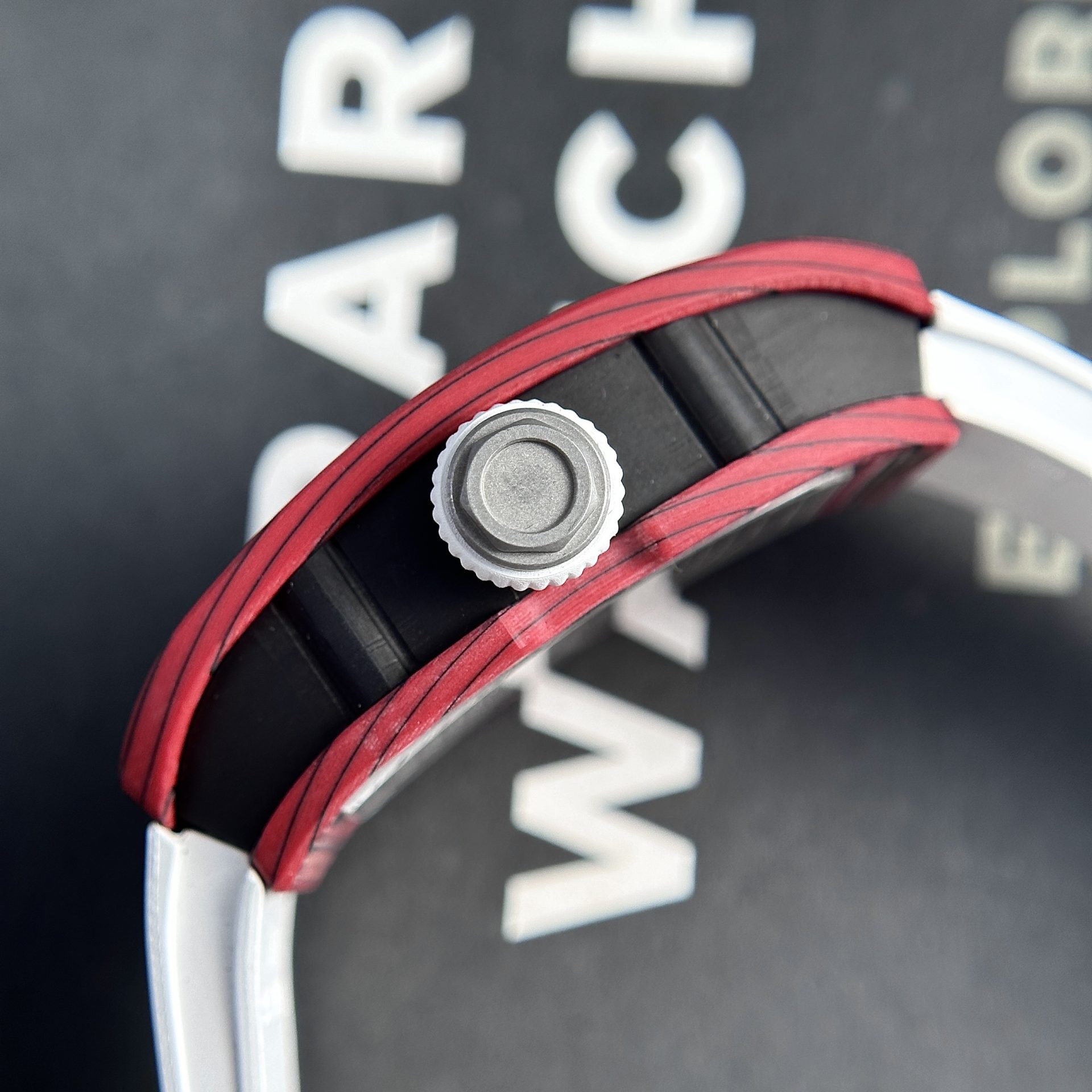 Richard Mille Best Replica Watch RM07-01 Red Carbon Rubber Strap 32x46mm - Top club