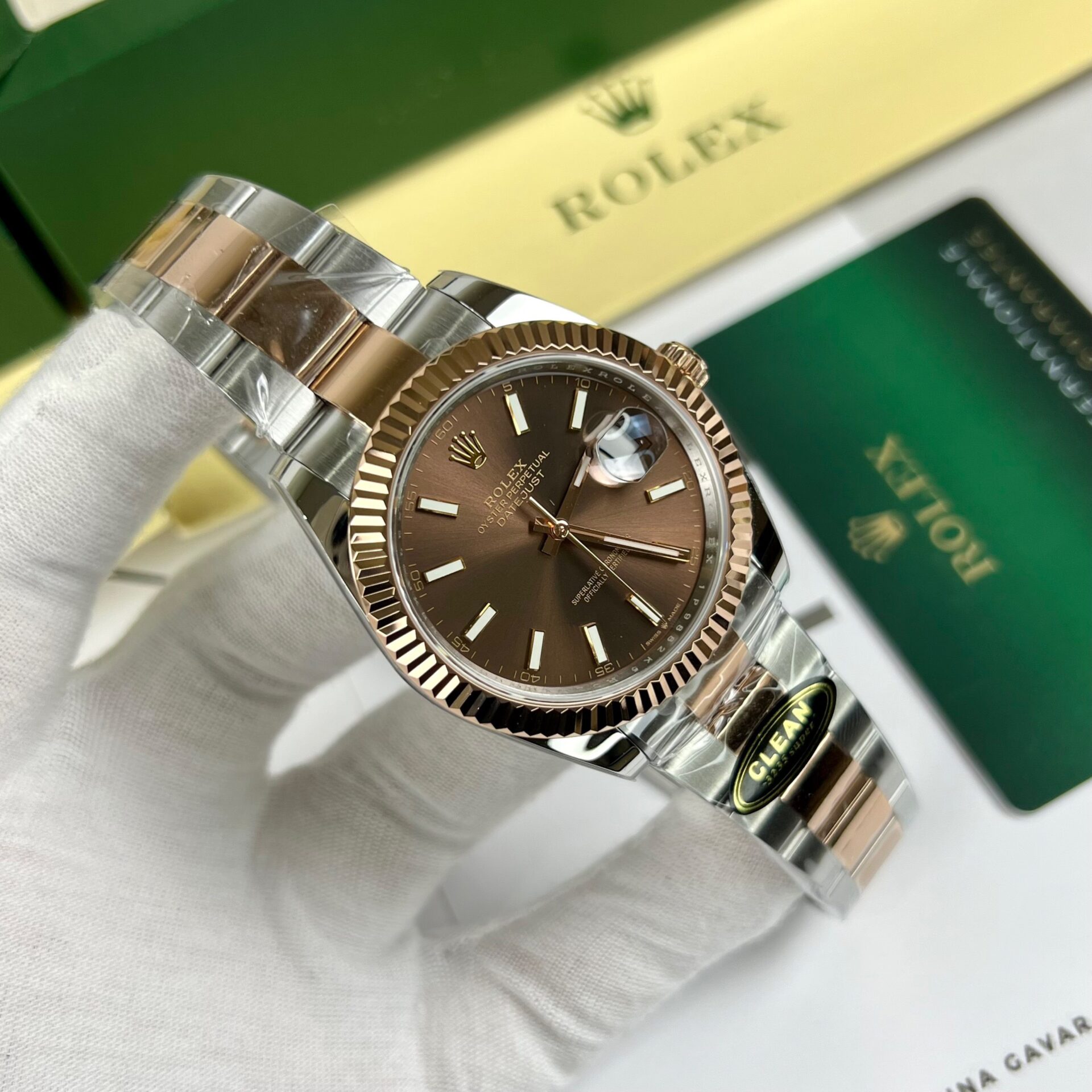 Rolex Replica Watch DateJust 126331 Chocolate Dial Oyster Strap Clean Factory 41mm - Elite Watch Atelier