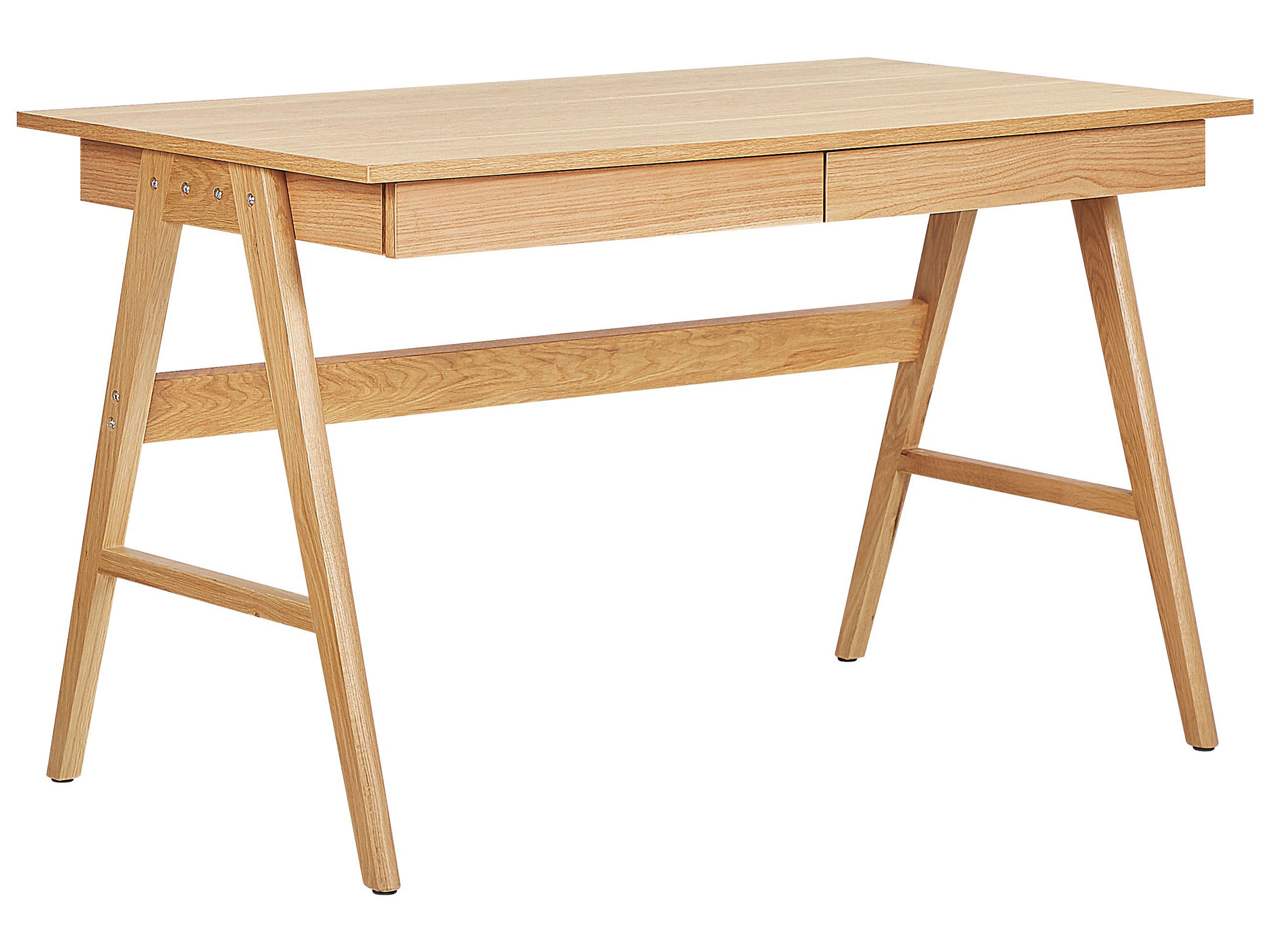 Home Office Desk SHESLAY Light Brown 120 cm 70 cm with Drawers