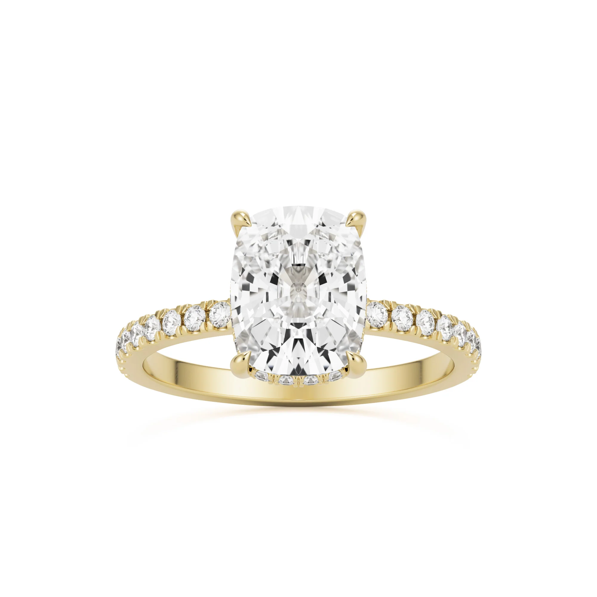The Elongated Cushion Hidden Halo Pavé