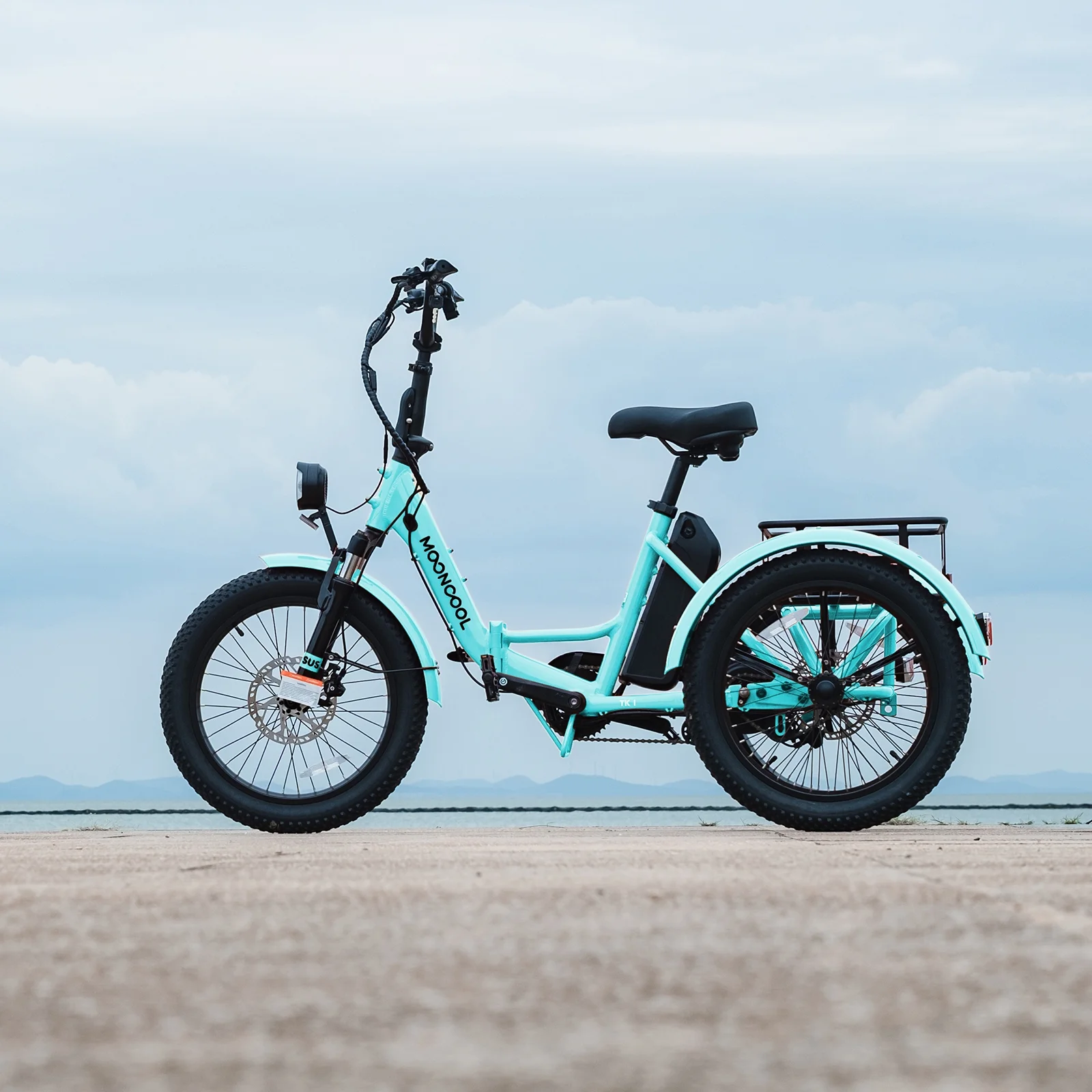 MOONCOOL TK1 Folding Electric Tricycle for Adults,48V 14.5Ah Removable battery, 500W(Peak 1000w)Motor, 20" Fat Tire Step-Thru 3Wheel Electric Bicycle w/Front&Rear Baskets, Certified to UL 2849 by SGS - Image 74