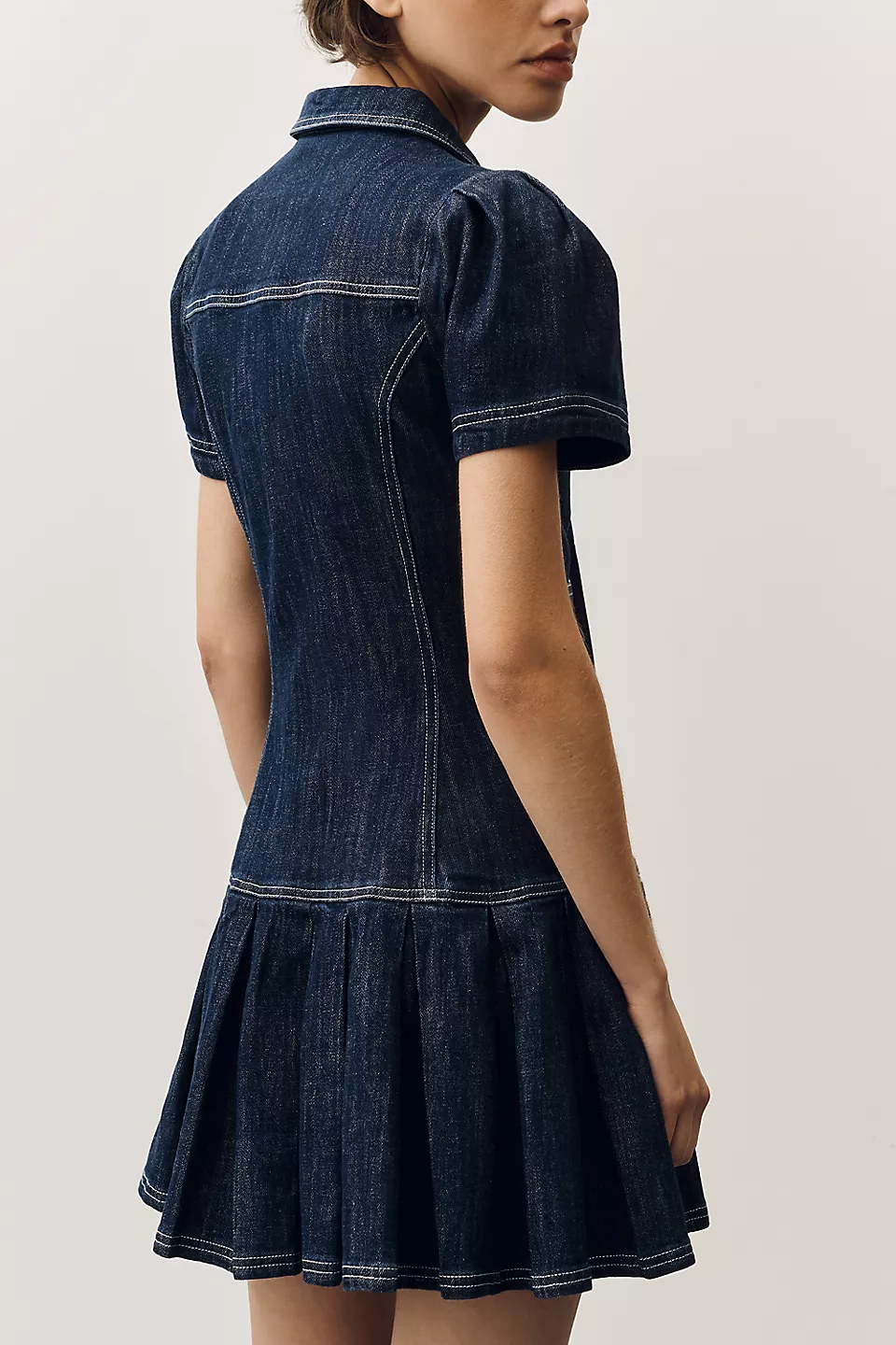 Denim Peacoat Mini Dress
