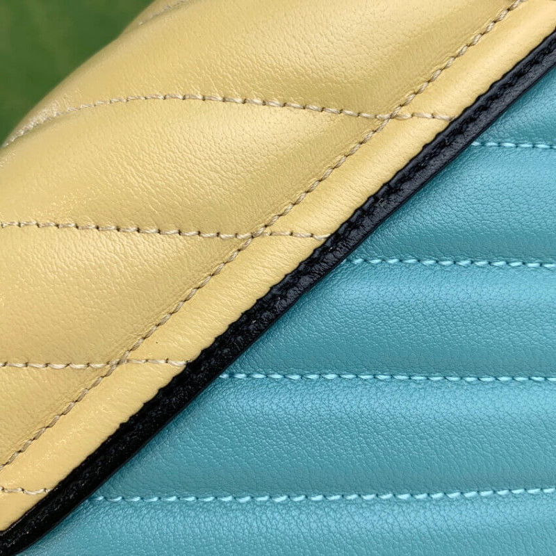 Replica Gucci Gg Marmont Mini Bag 583571 Butter And Pastel Blue Leather1:1High-quality replica