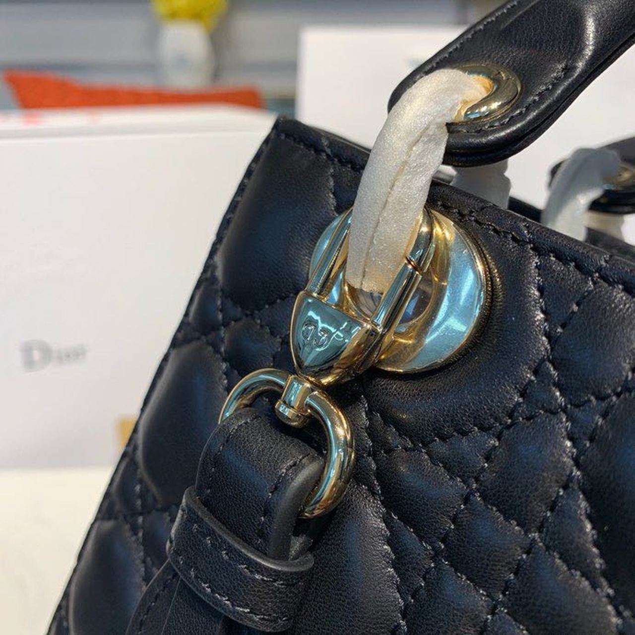 Christian Dior Small Lady Dior Bag Black For Women 8in/20cm1:1High-quality replica