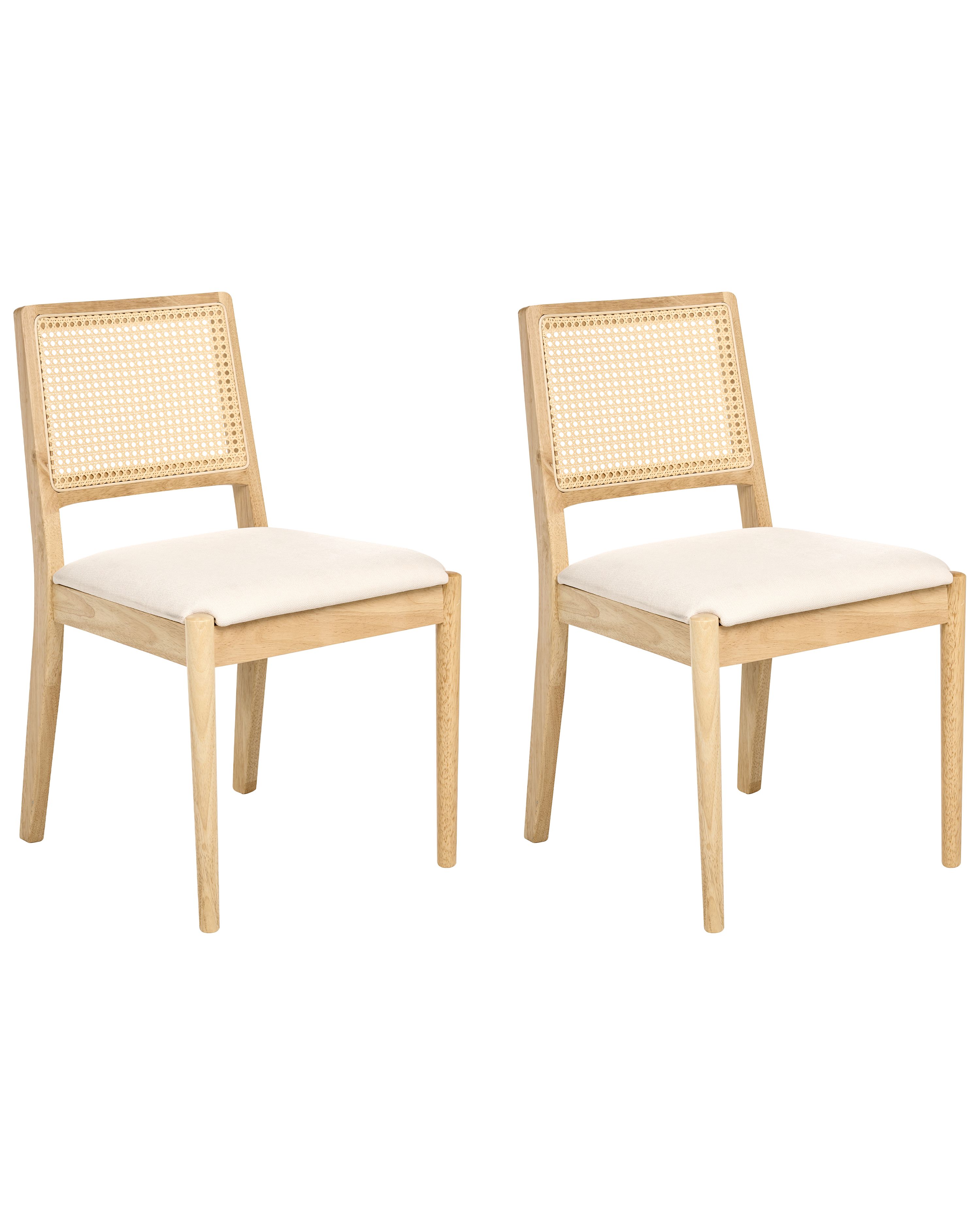 Set of 2 Dining Chairs TAMARAC Wood Light Brown