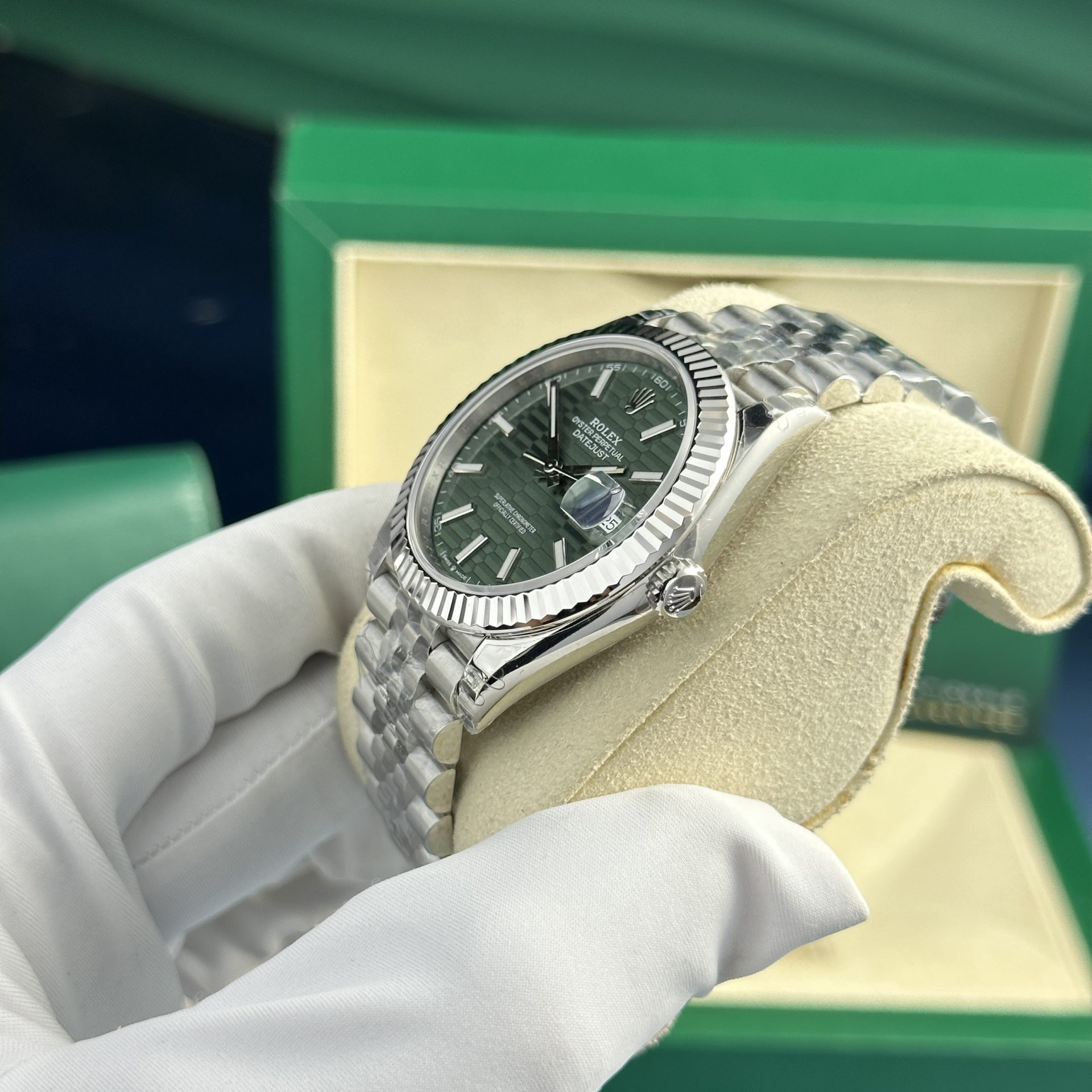 Rolex Replica Watch DateJust 126334 Green Motif Dial VS Factory 41mm - Top club