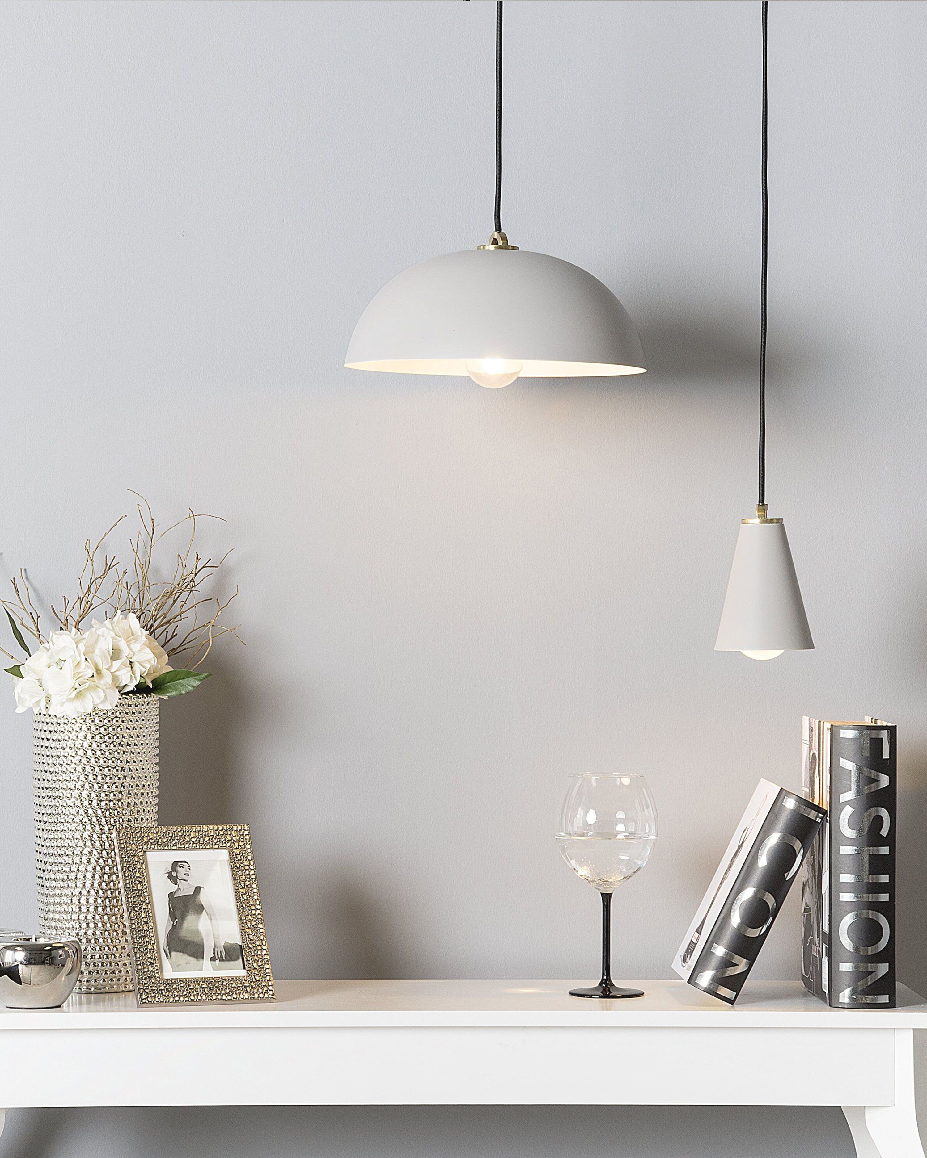 Pendant Lamp CARES Metal Light Grey
