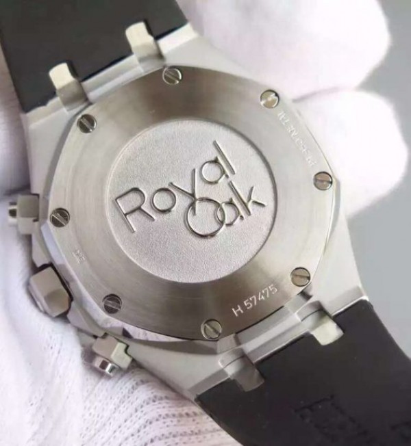 Replica Audemars Piguet Royal Oak Chronograph SS White Dial Rubber Strap A7750 - Top club