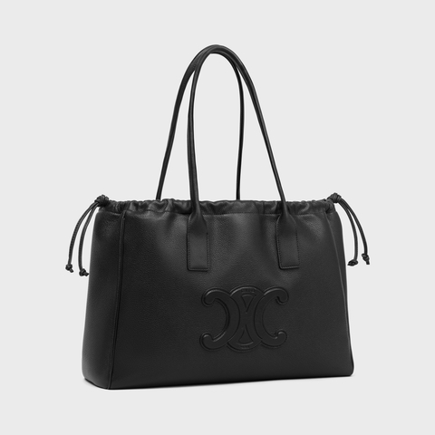 Replicate CABAS DRAWSTRING CUIR TRIOMPHE IN GRAINED CALFSKIN BLACK(1:1 replica)1:1High-quality replica