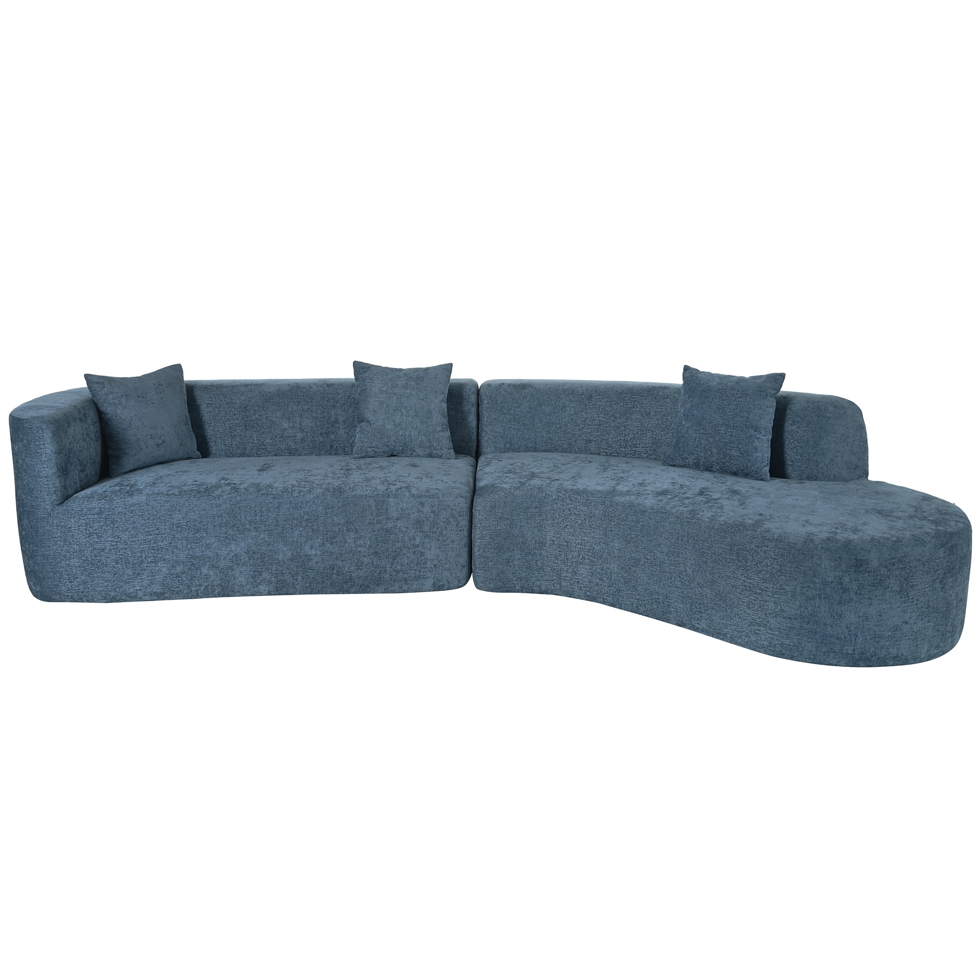 Harper & Bright Designs Modern Curved Floor Sofa Set, Modular Sectional Sponge Couch for Living Room, 2 PC Free Combination No Assembly Foam-Filled Sofa, Beige - Image 99