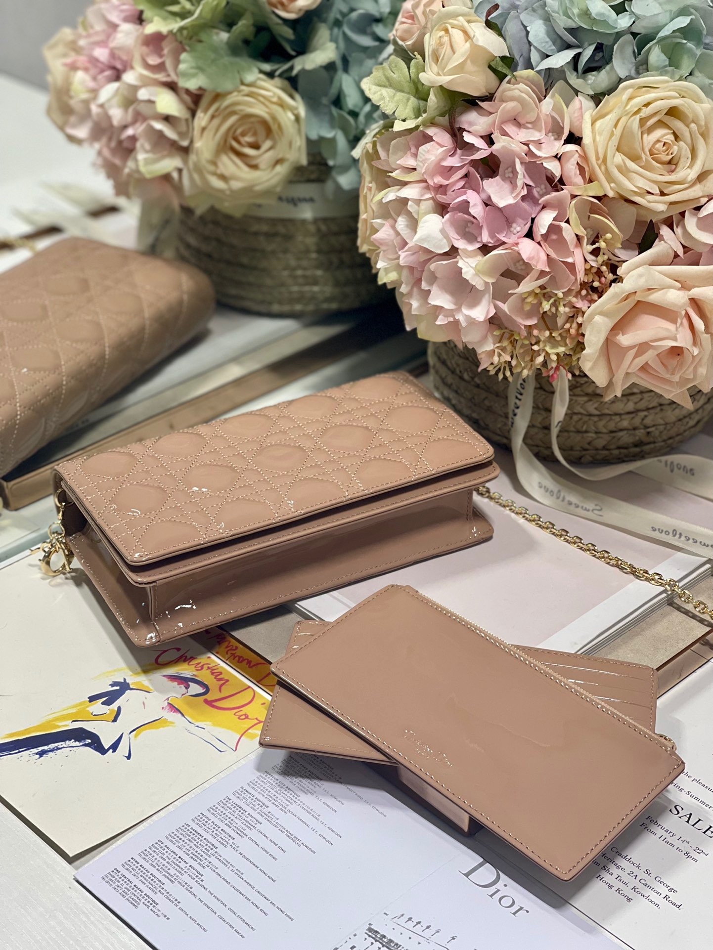 Christian Dior Lady Dior Pouch Beige, For Women, Women’s Handbags 8.5in/21.5cm CD S0204OVRB_M45M1:1High-quality replica