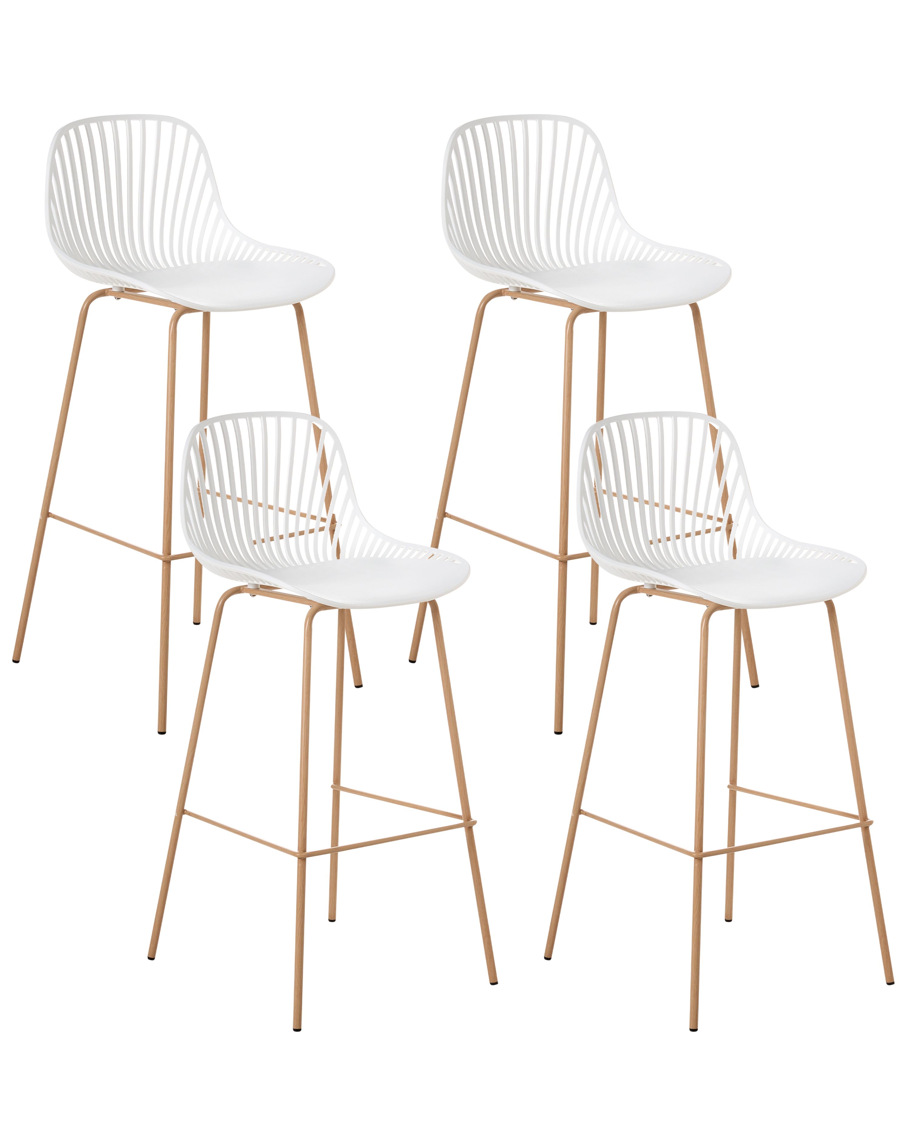 Set of 4 Bar Chairs KLEVE White