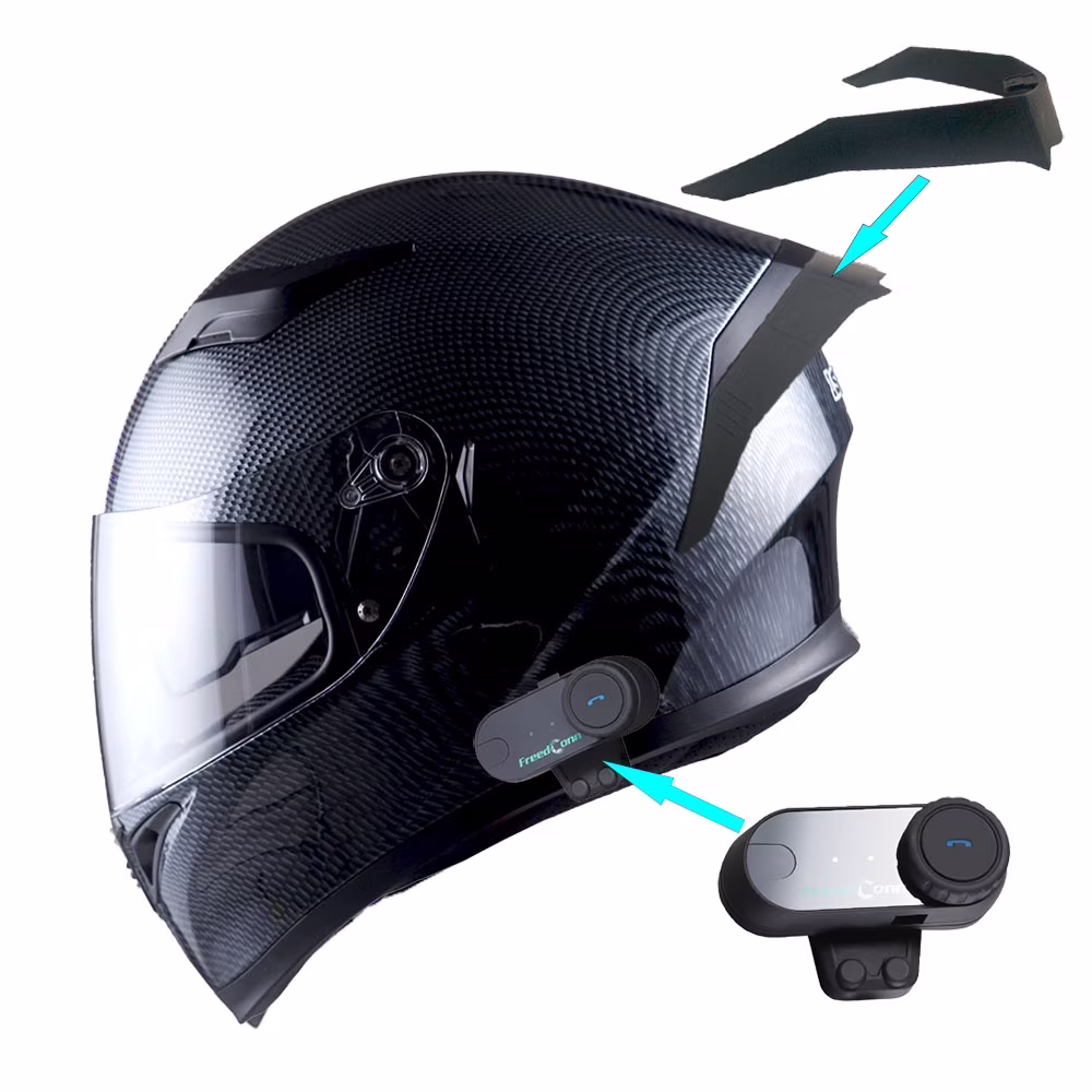 1Storm Motorcycle Modular Full Face Flip up Dual Visor Helmet + Spoiler + Motorcycle Bluetooth Headset: HJK316 Mechanic Red - Image 9