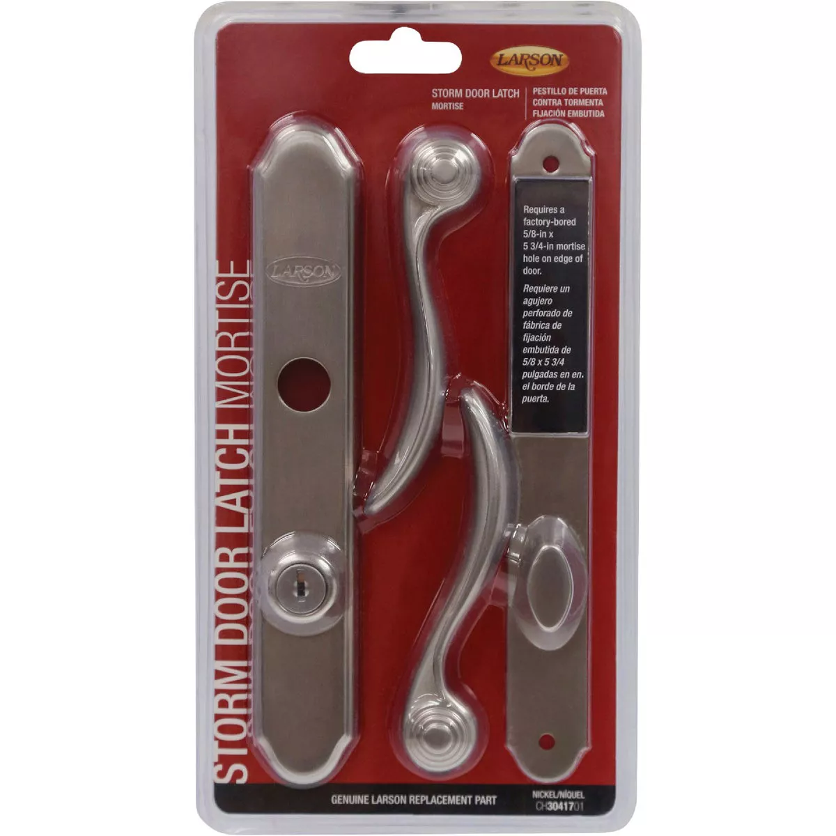 Larson Revere Nickel Storm Door Leverset