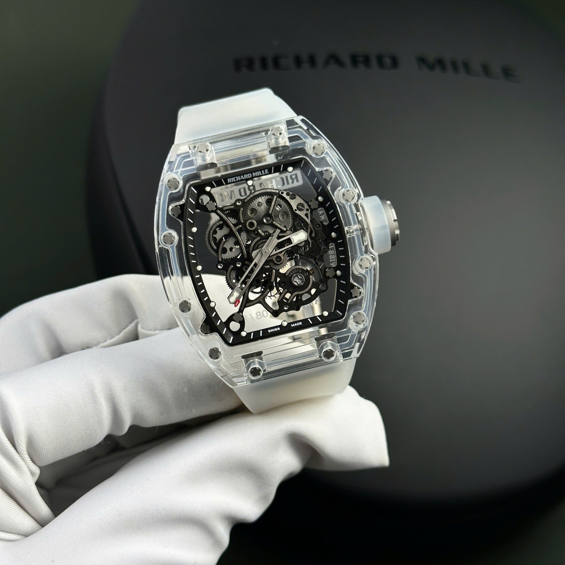 Richard Mille RM055 Sapphire Crystal Replica Watch Rubber Strap 45mm - Elite Watch Atelier