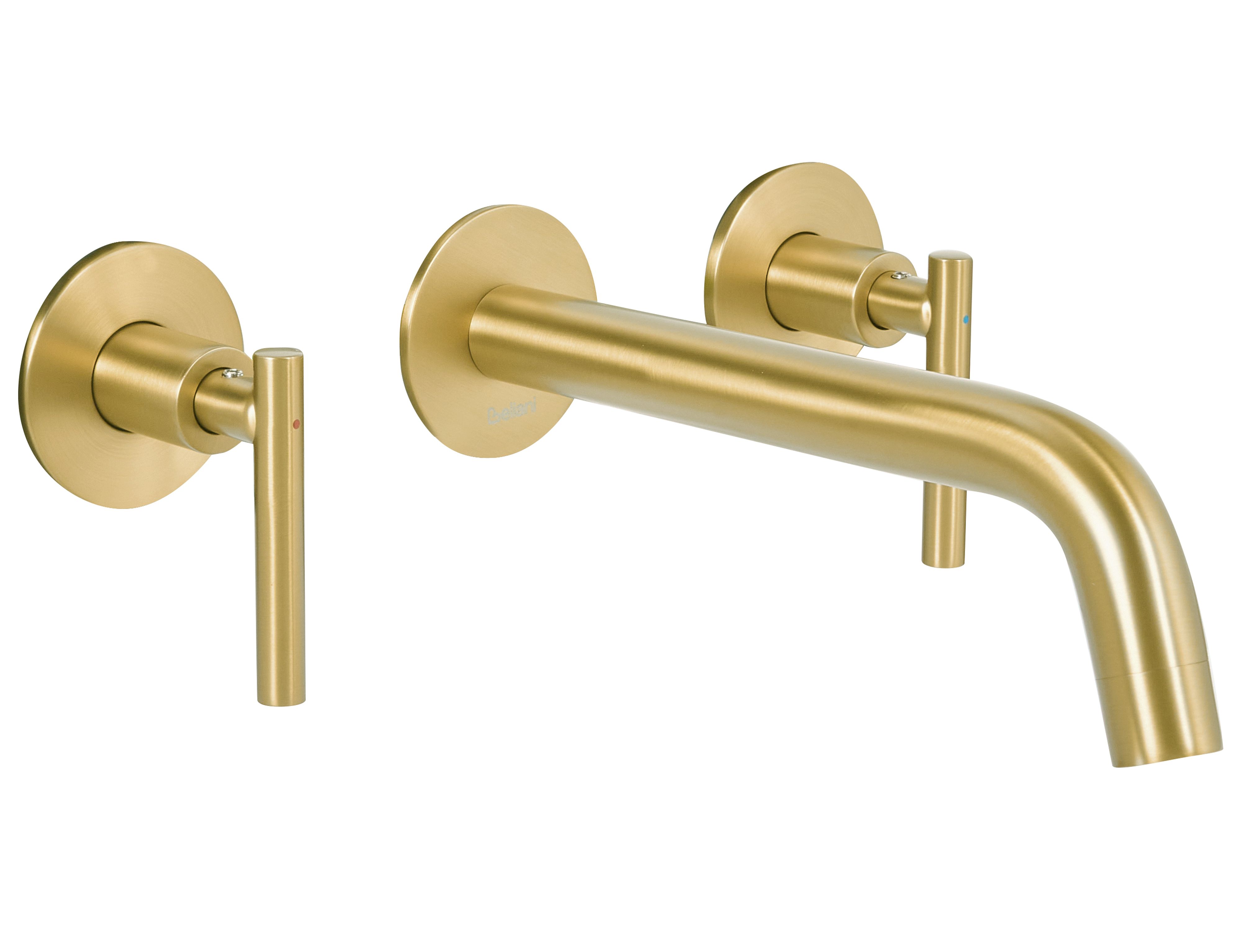 Wall Mounted Basin Mixer Tap ISHINCA Brass Gold