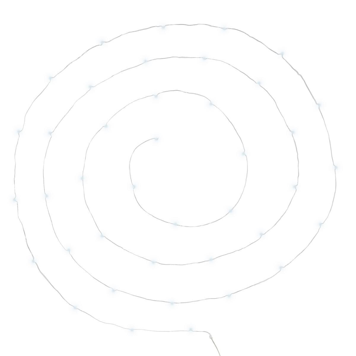 40 micro LED battery powered garlands Silver, cool white, L.400 cm