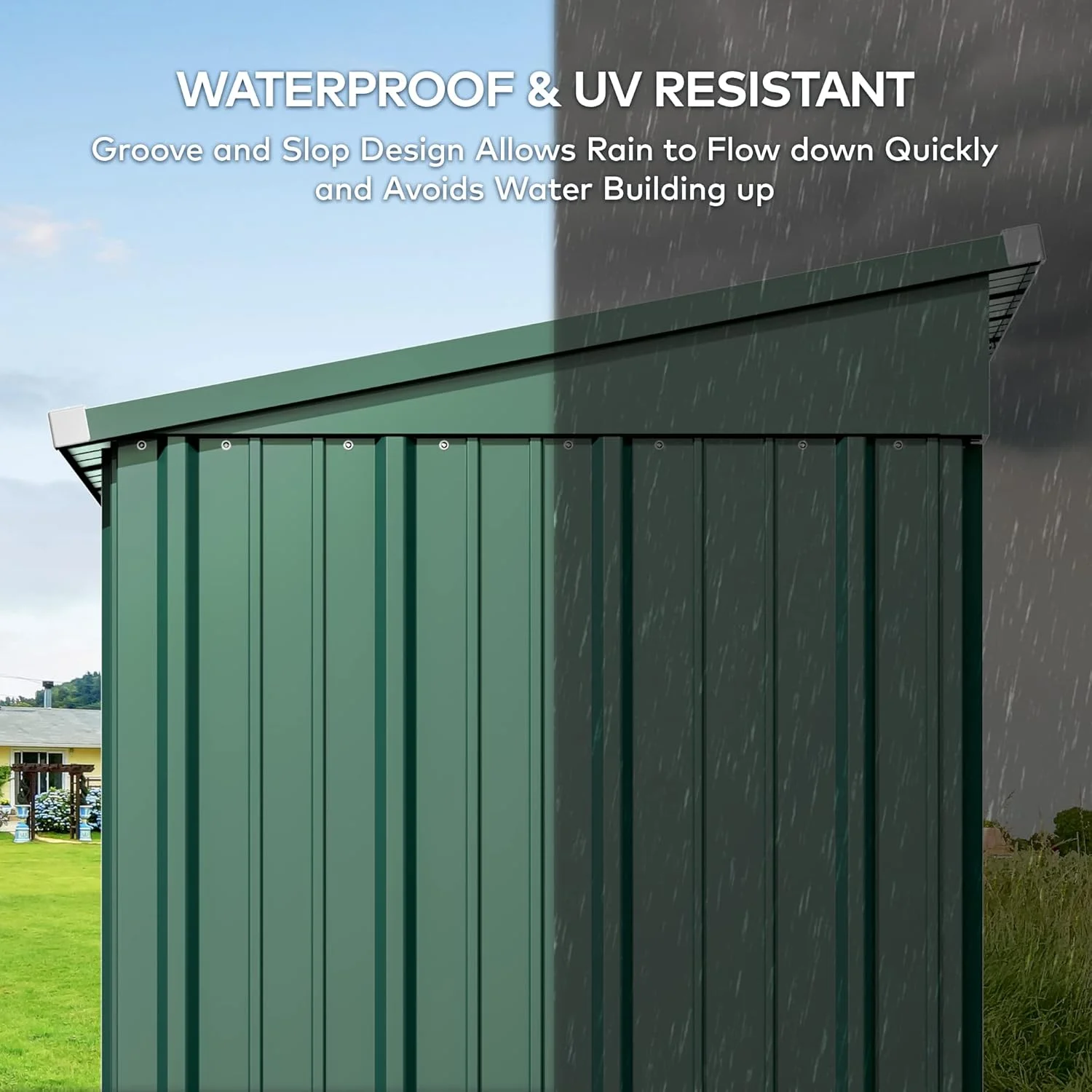 5'x3' Outdoor Storage Shed, Lofka Metal Storage Tool Shed with Single Lockable Door, for Bike| Garden Tools| Patio, Grey - Image 26