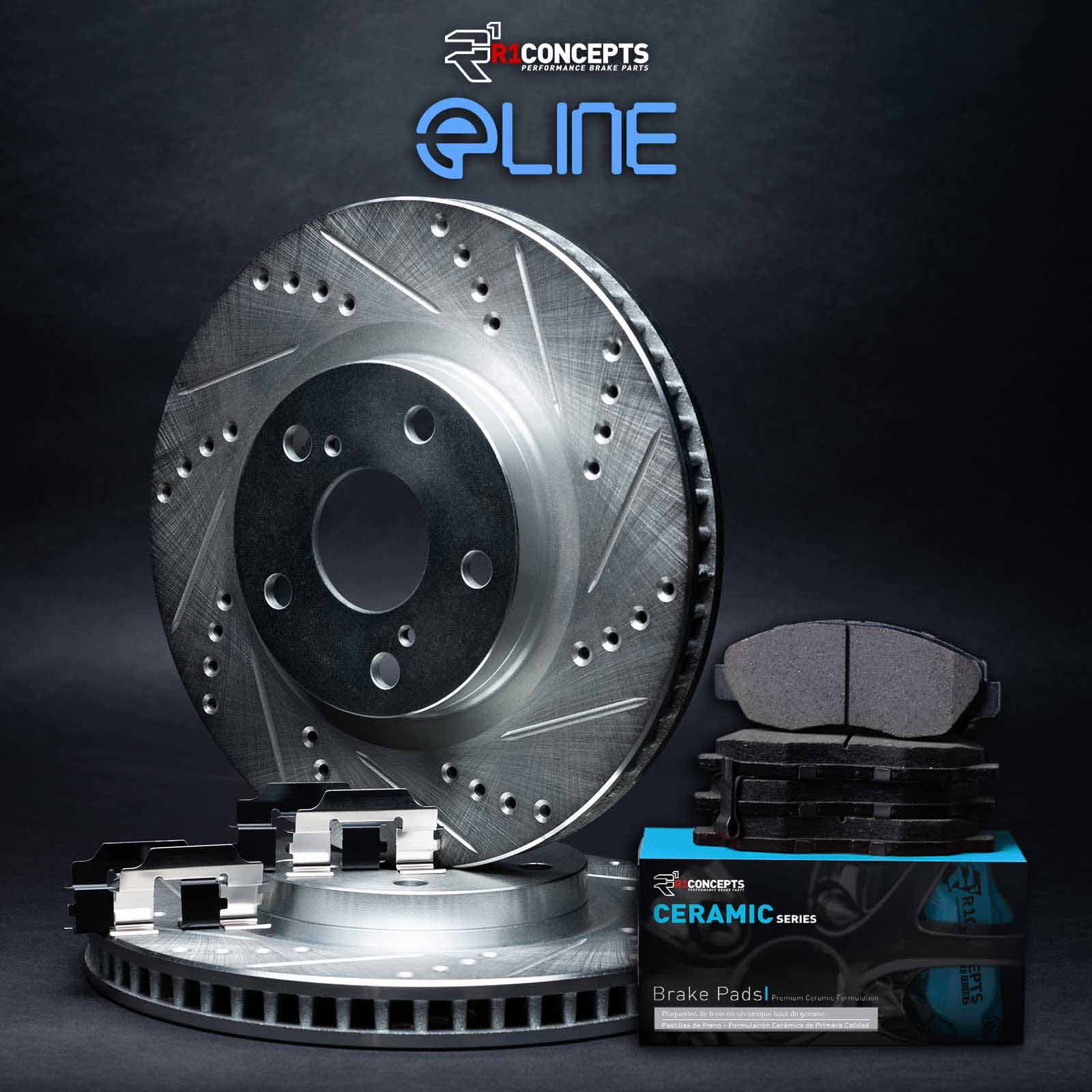 R1 Concepts Front Brakes and Rotors Kit |Front Brake Pads| Brake Rotors and Pads| Ceramic Brake Pads and Rotors |Hardware Kit WGWH1-56019