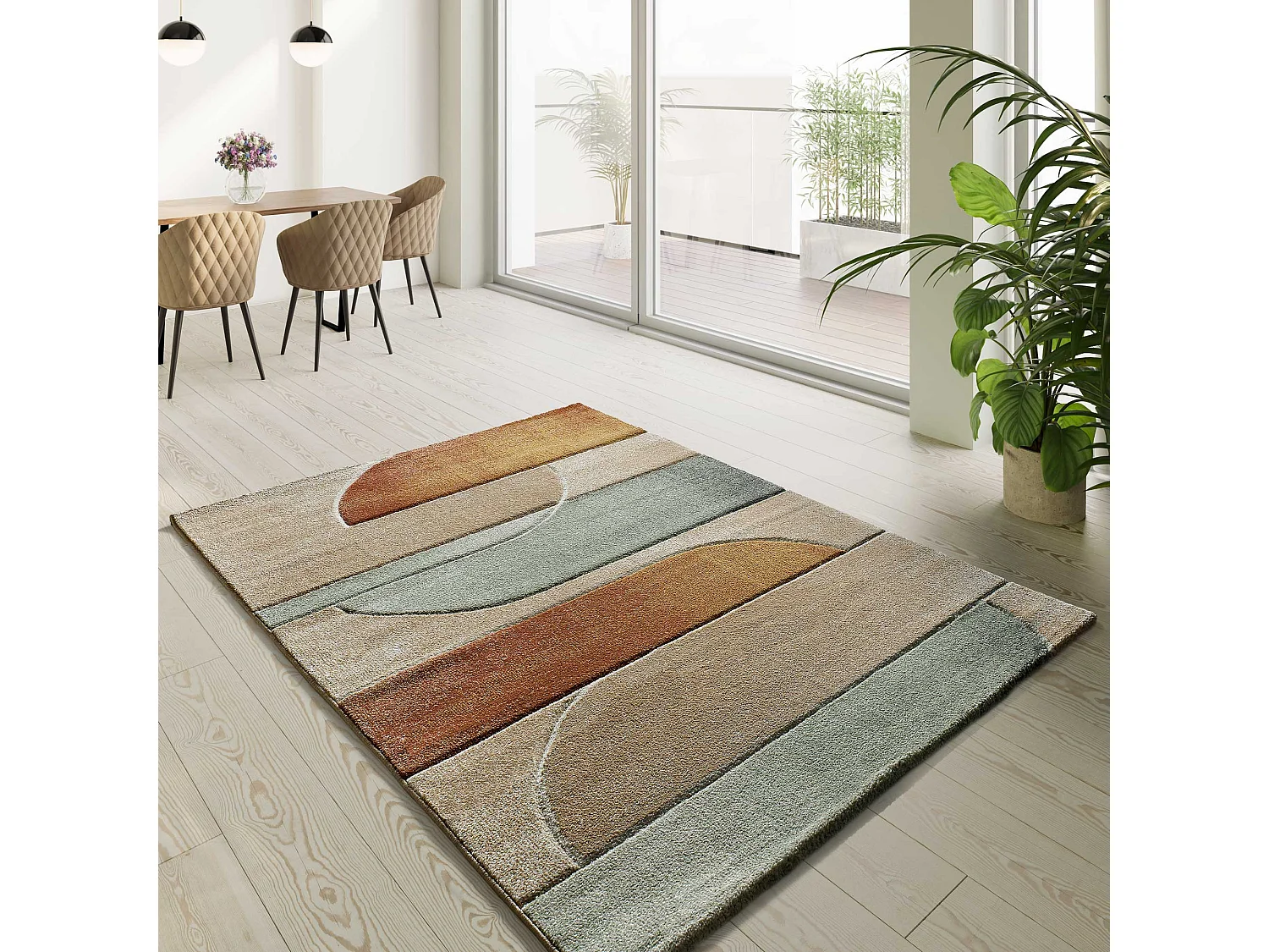 Tapis intérieur - abstrait - multicolore - 140 x 200 cm - SORA