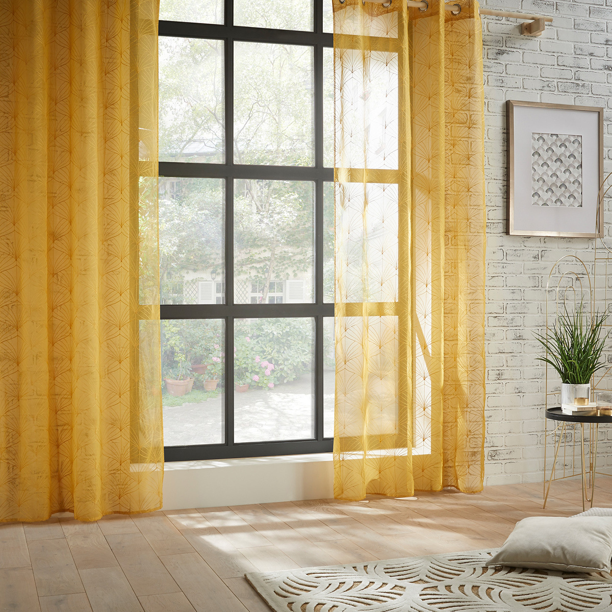 Sheer curtain "Mia" Mustard yellow, 140x240 cm