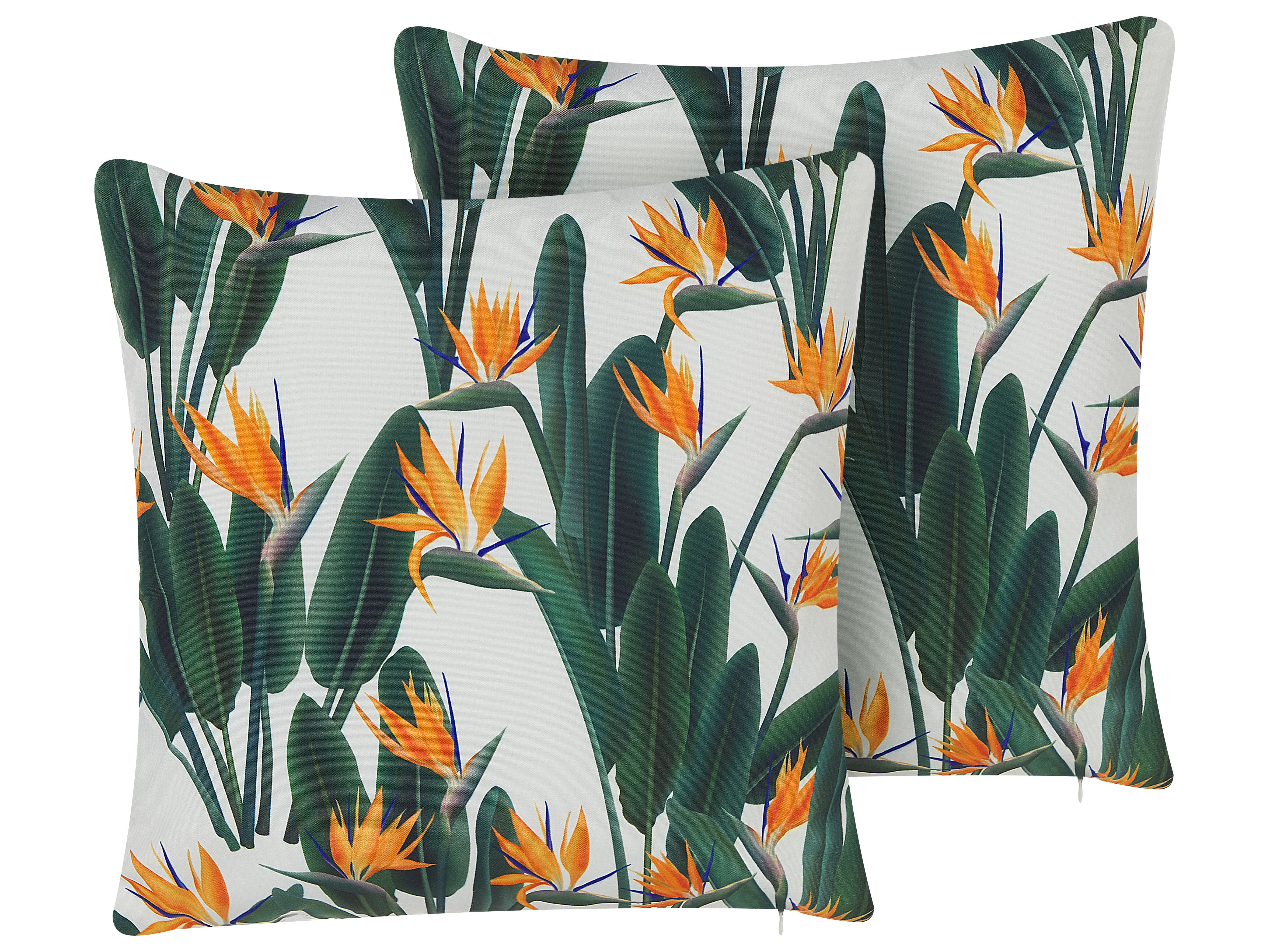 Set of 2 Outdoor Cushions TSOTYLI Floral Pattern 45 x 45 cm Green