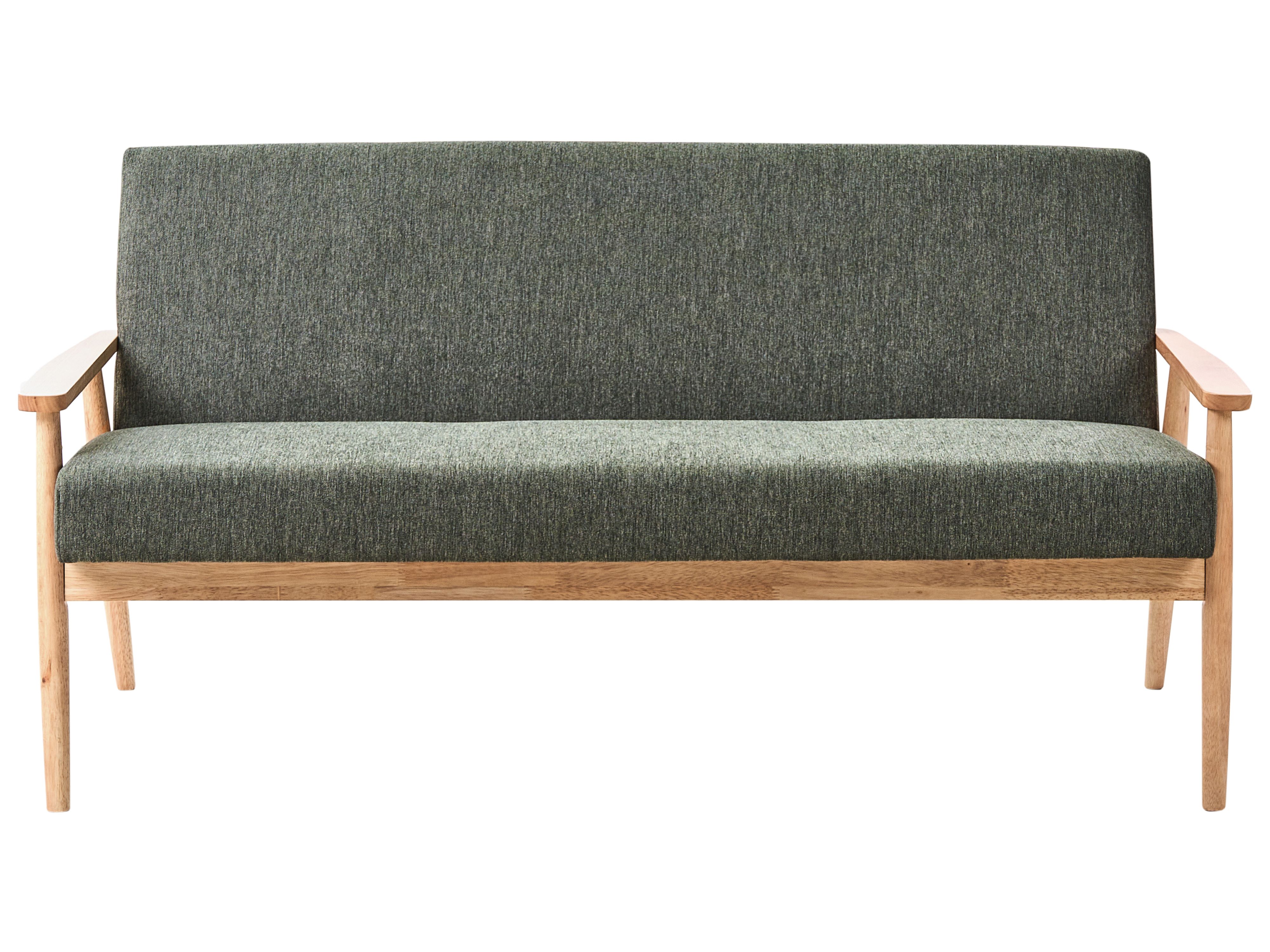 Sofa 3 Seater ESRUM Fabric Light Brown/ Green